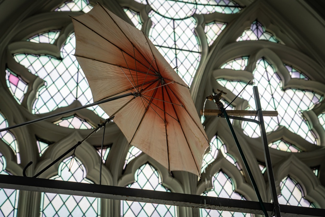 Water me gently, or not (2021) Installation and set for live performance showing at Goldsmiths Degree Show 2021