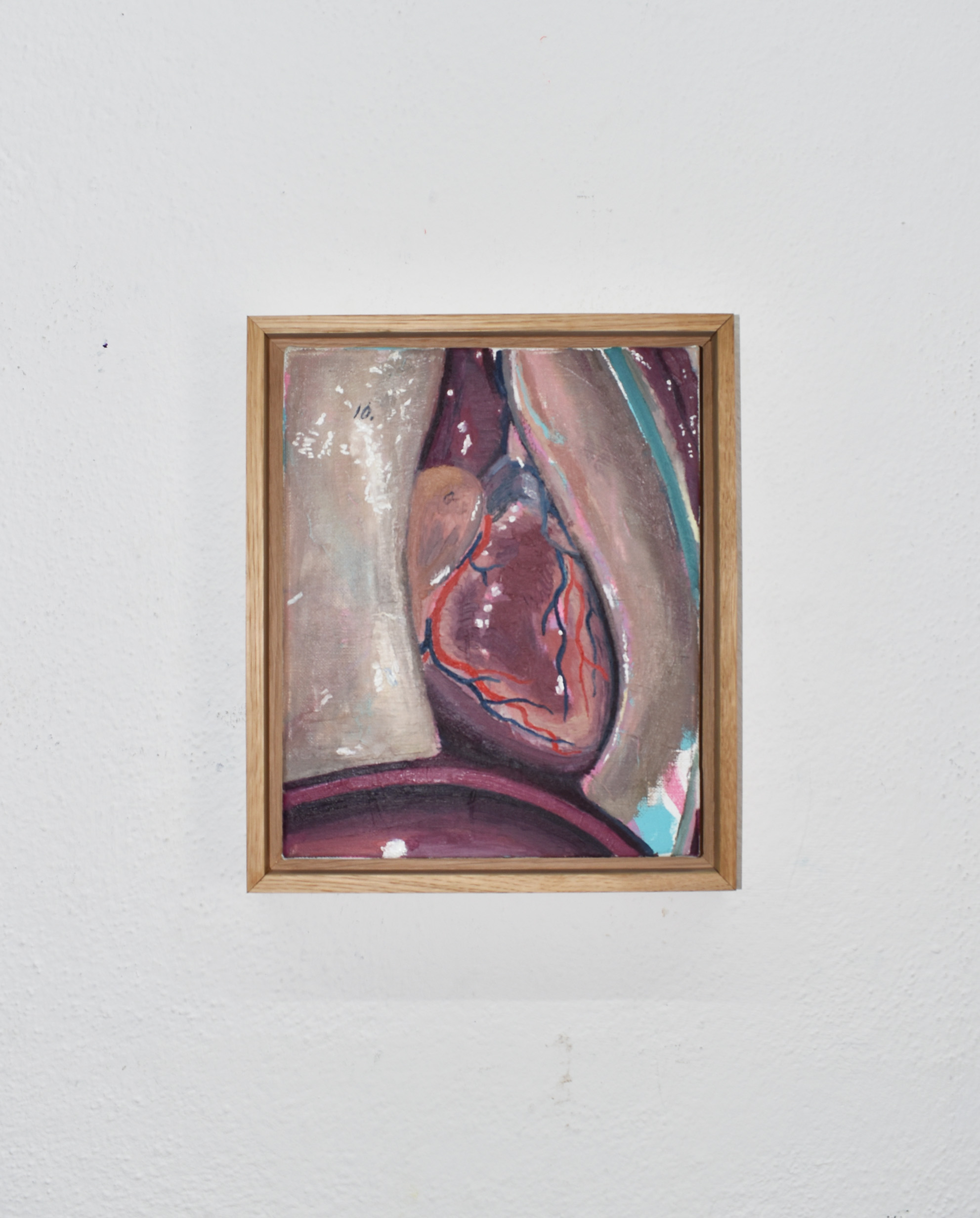 "Modelo de Corazón", 27 x 21 cm, oil on canvas, 2023-24