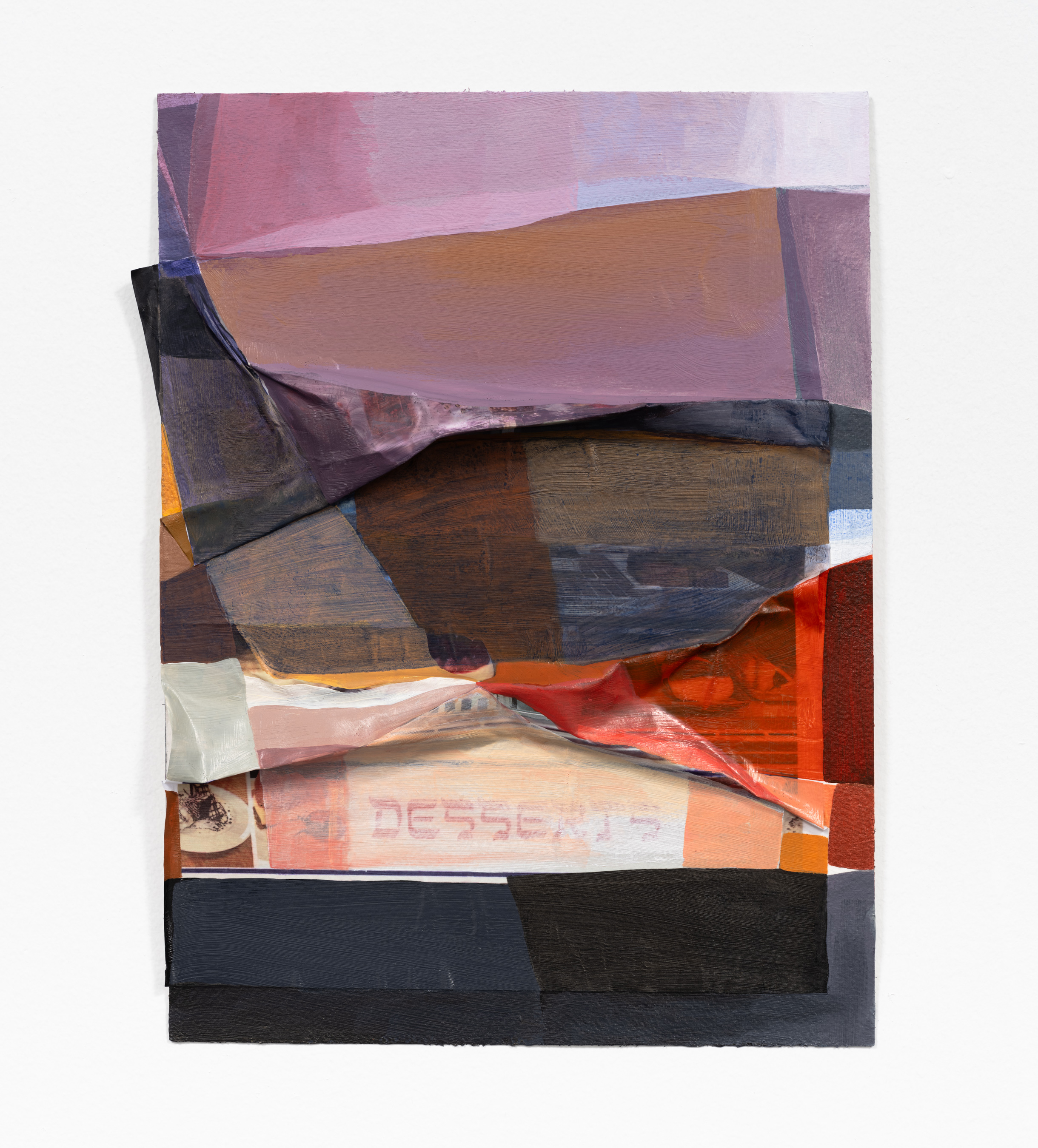 Eppes Essen, 2023, 12 x 9 in, Acrylic and printed photograph on Arches paper