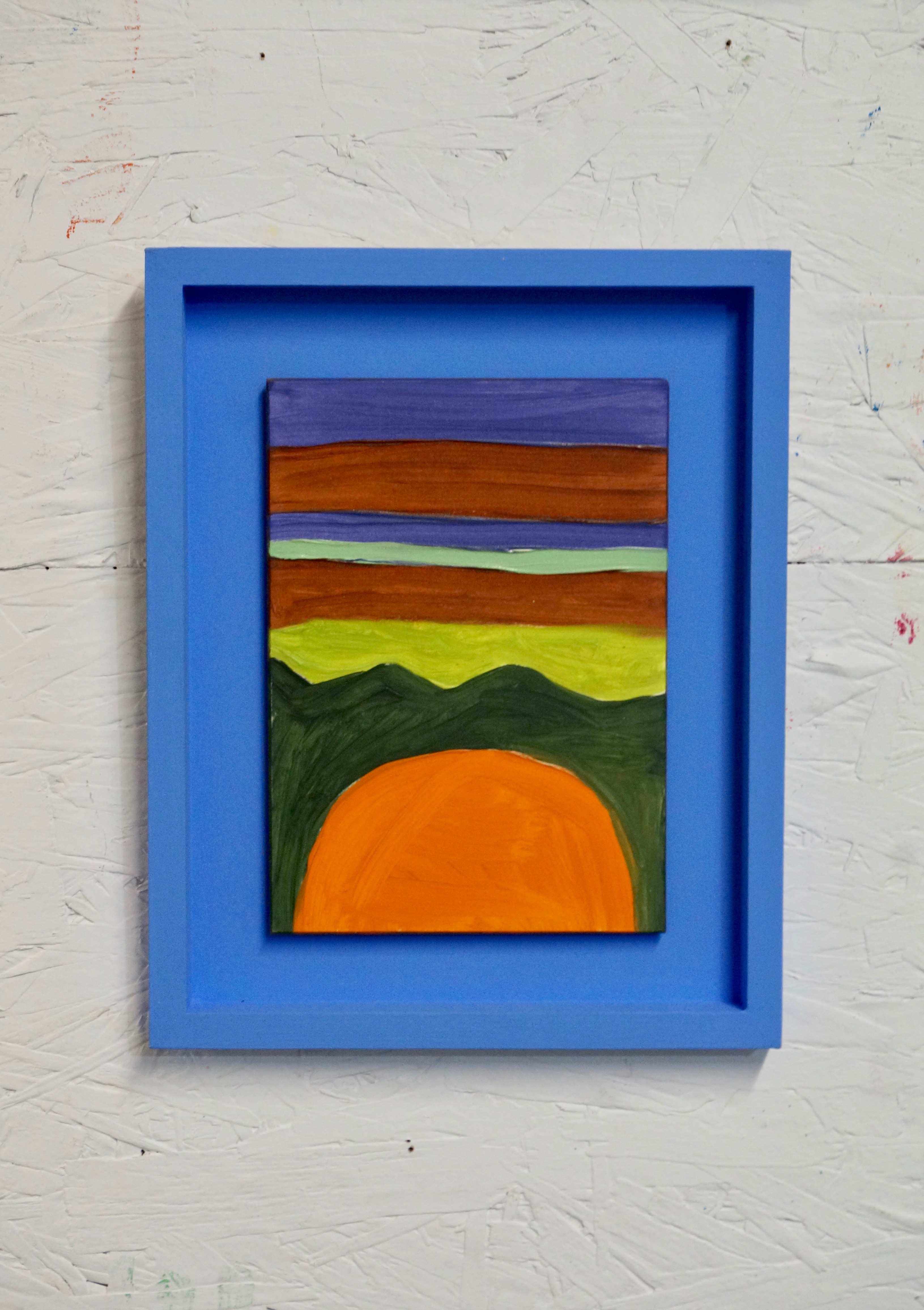 Colour study (shapes) I Oil on board in hand painted tray frame. 8x10. 2022