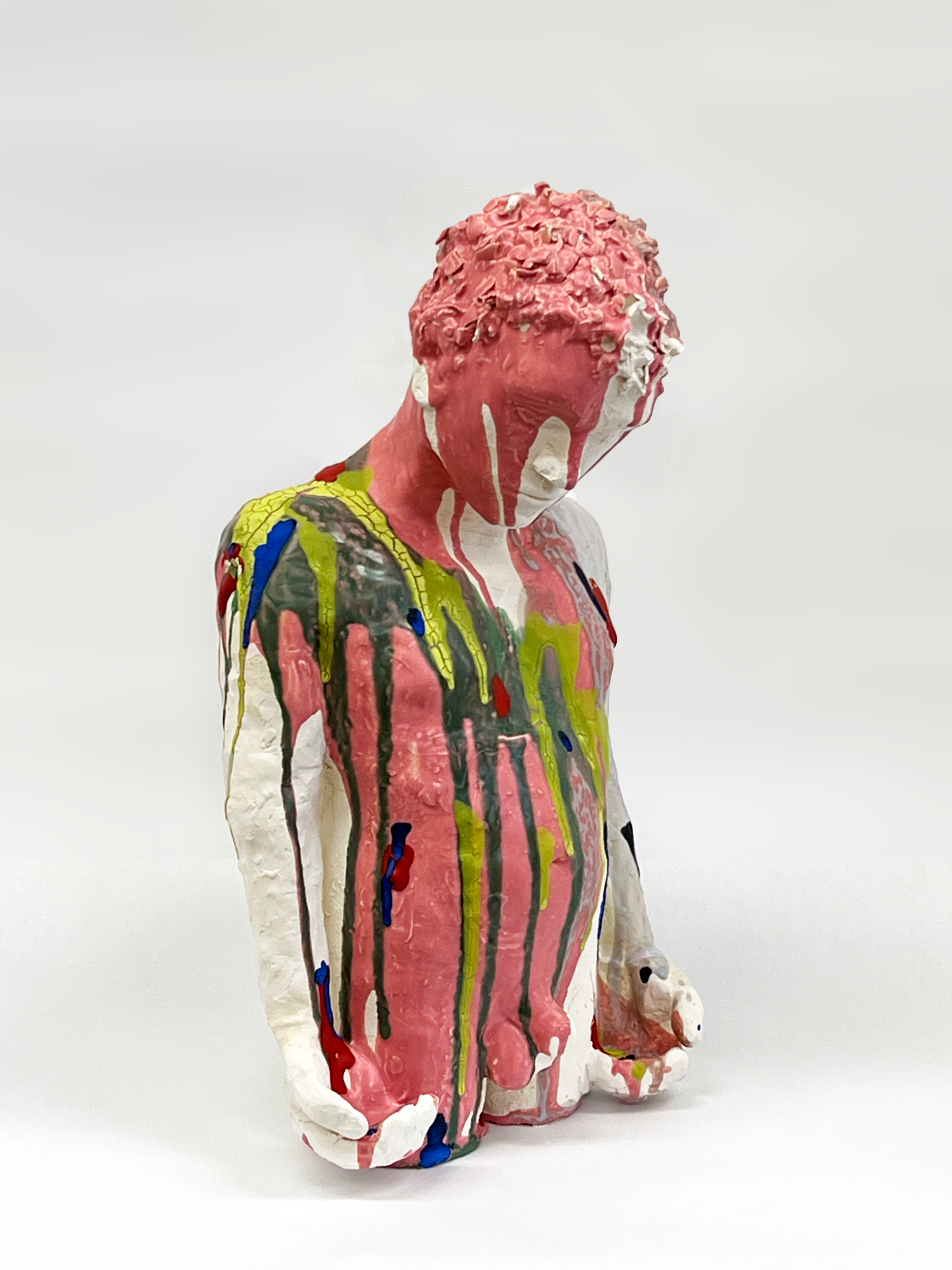 Untitled. 2023. 14 x 22 x 5 inches. Earthenware, underglaze, glaze.