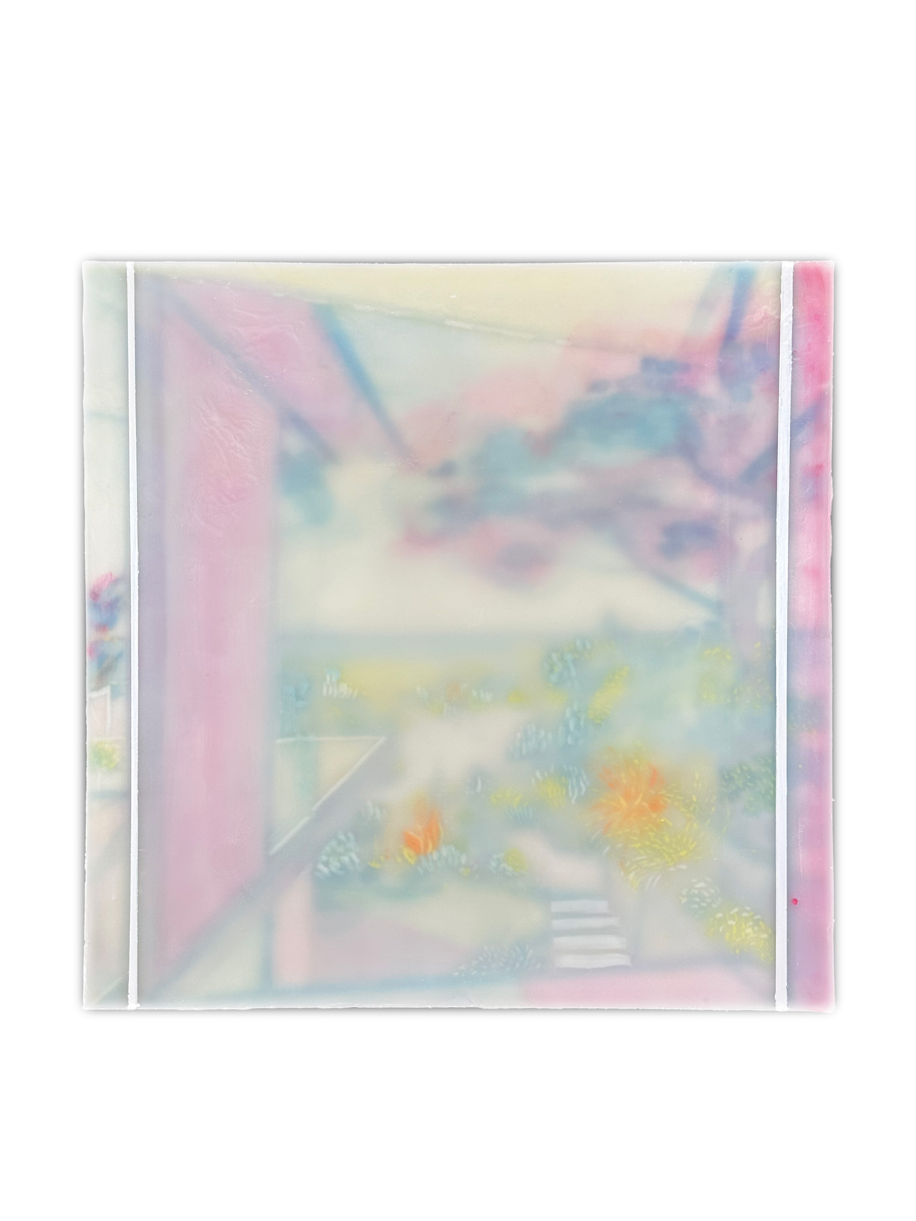 "Interior/Exterior XXV," encaustic on board, 20 in x 20 in, 2025