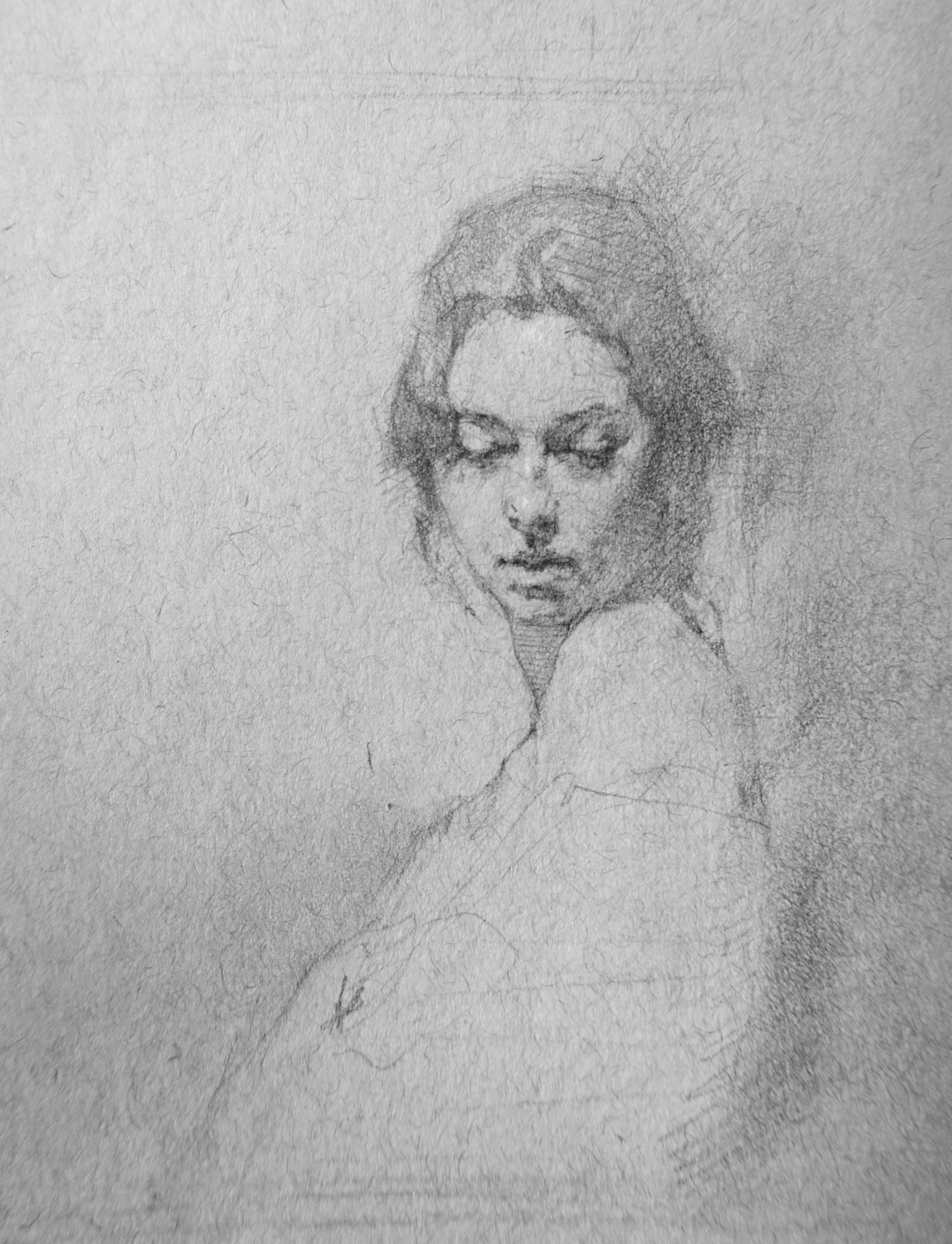 Self Portrait, Graphite, 4x6&rsquo;&rsquo;, SOLD