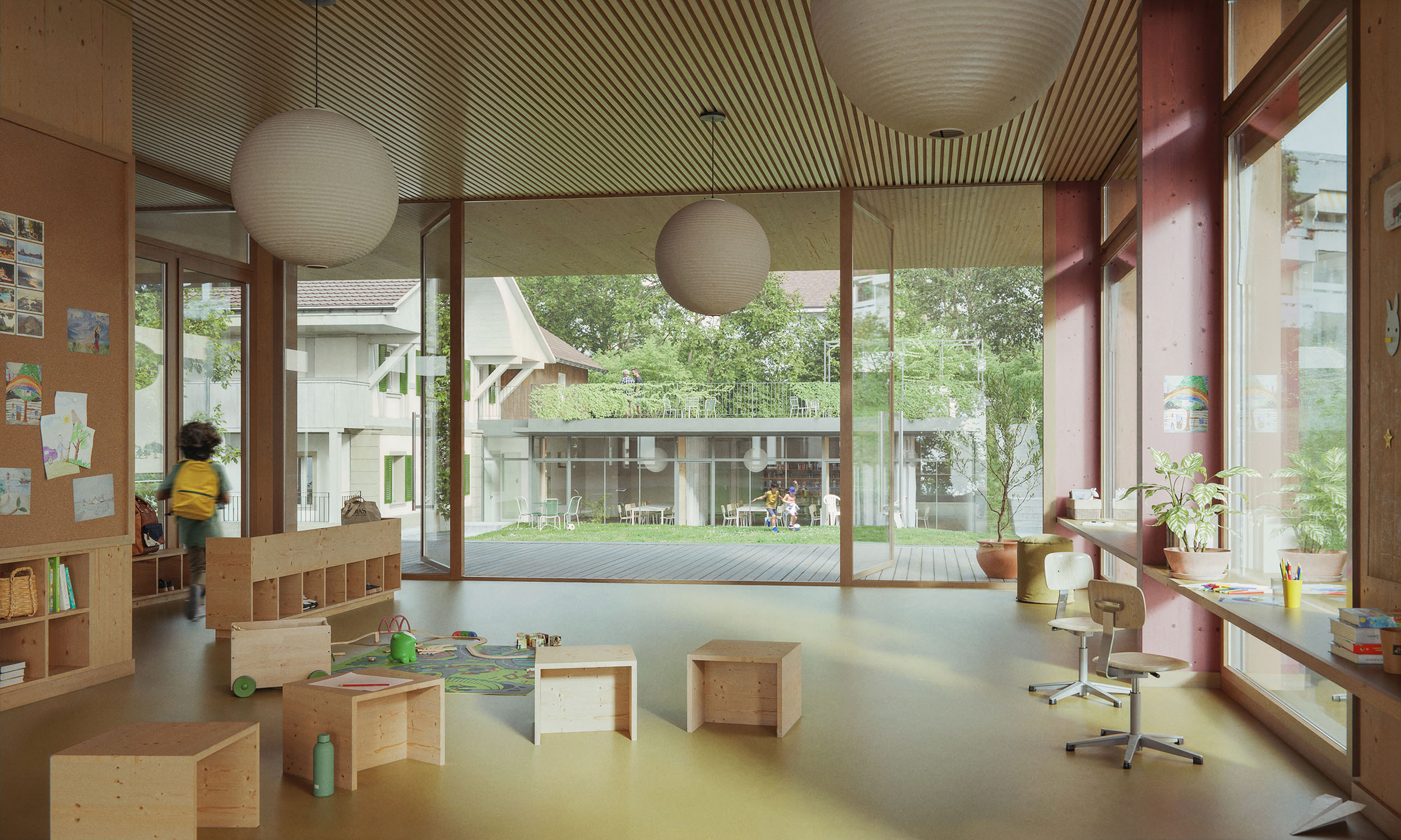 offener wettbewerb, sia, visualisierung, Bern, Schule, 3d, architektur,ittigen, kappelisacker, Ernst Gerber, atlier ard