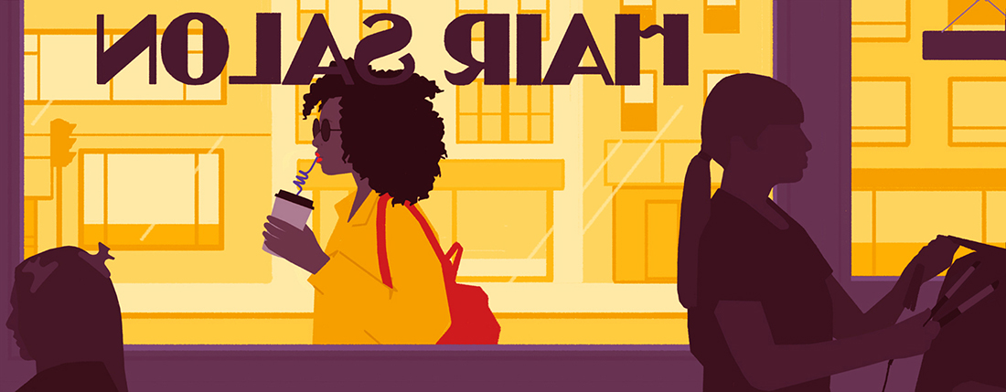 hair salon Illustration María Hergueta