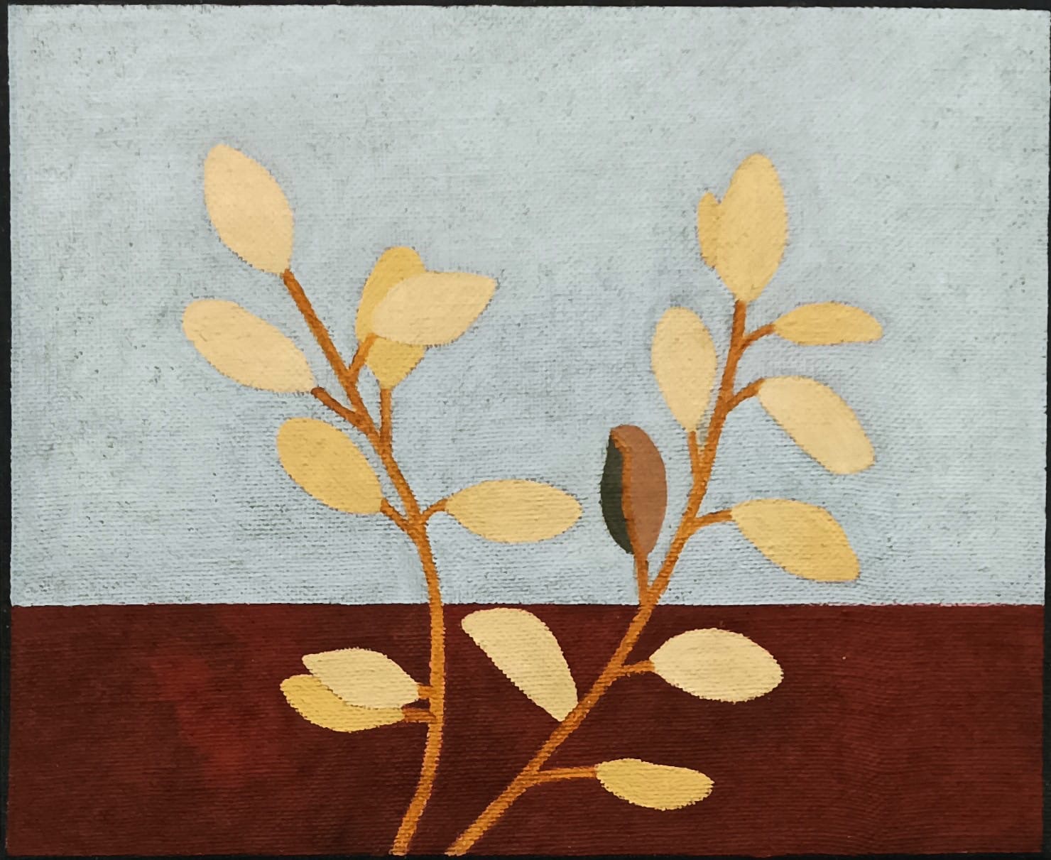 Falso guayaboÓleo sobre yute negro50 x 41 cm2025(No disponible)