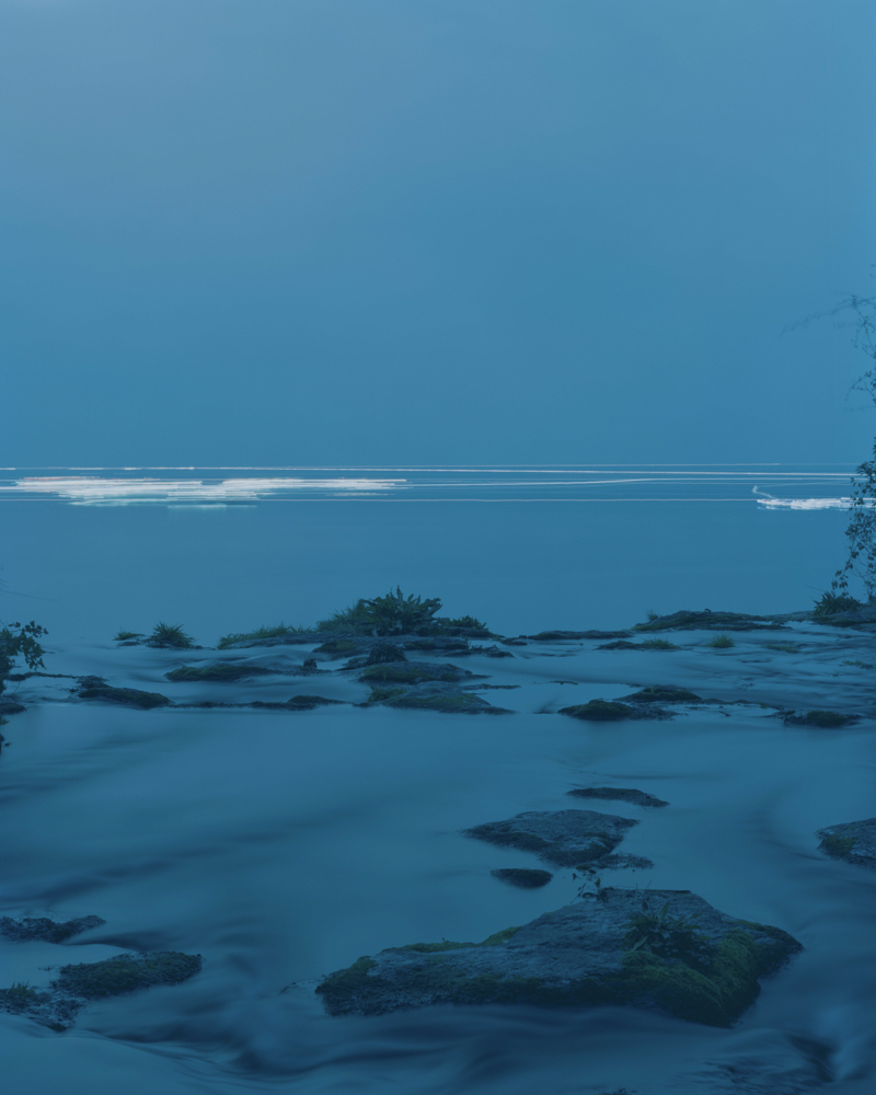 View Point Blue #Jeongbang Waterfall, 165x132cm, Transparency in Light Box, 2022