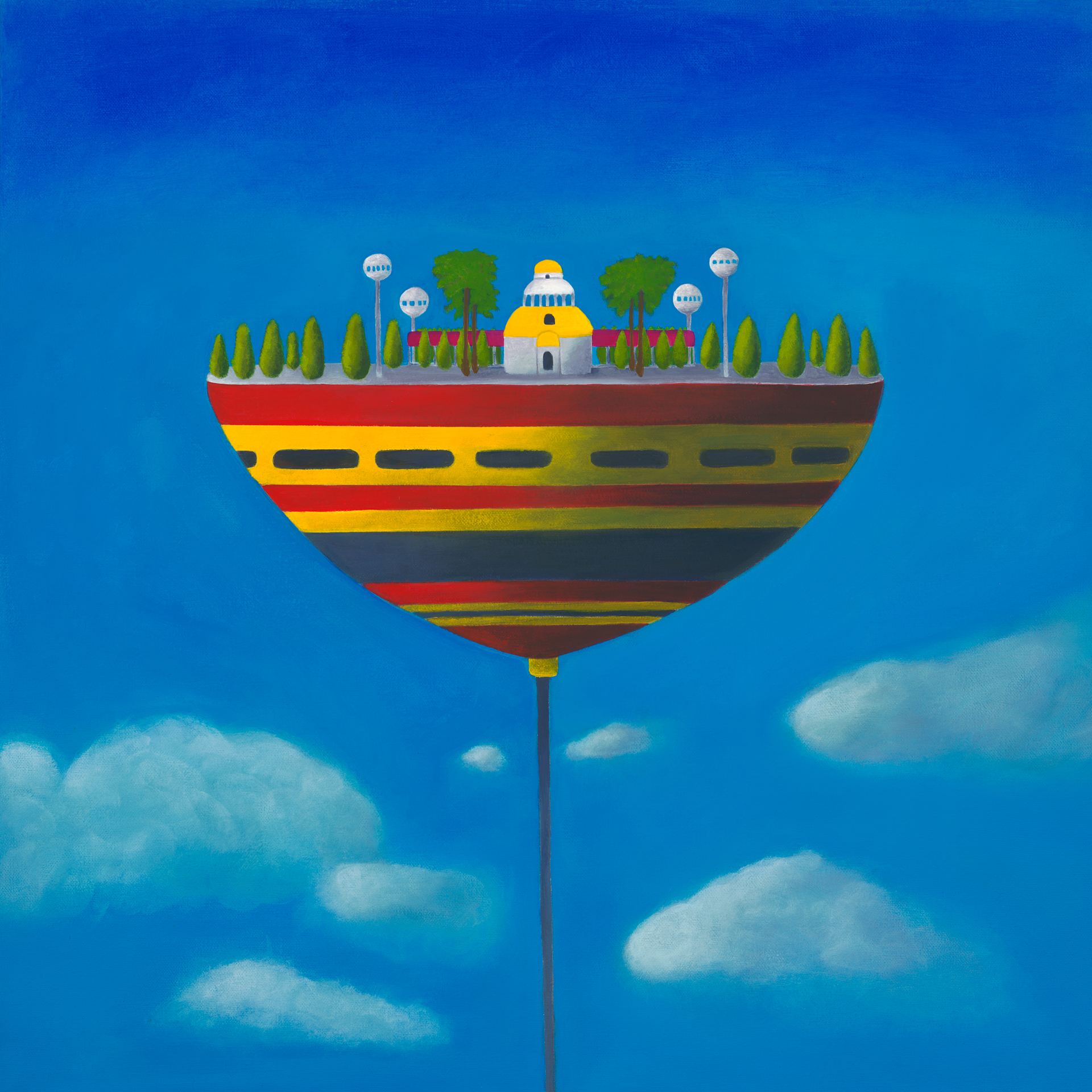 Hyperbolic Time Chamber. Acrylic on Canvas. 24x24". 2022.