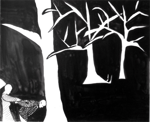 Black Out, Ink on Mylar, 14x17", 2004