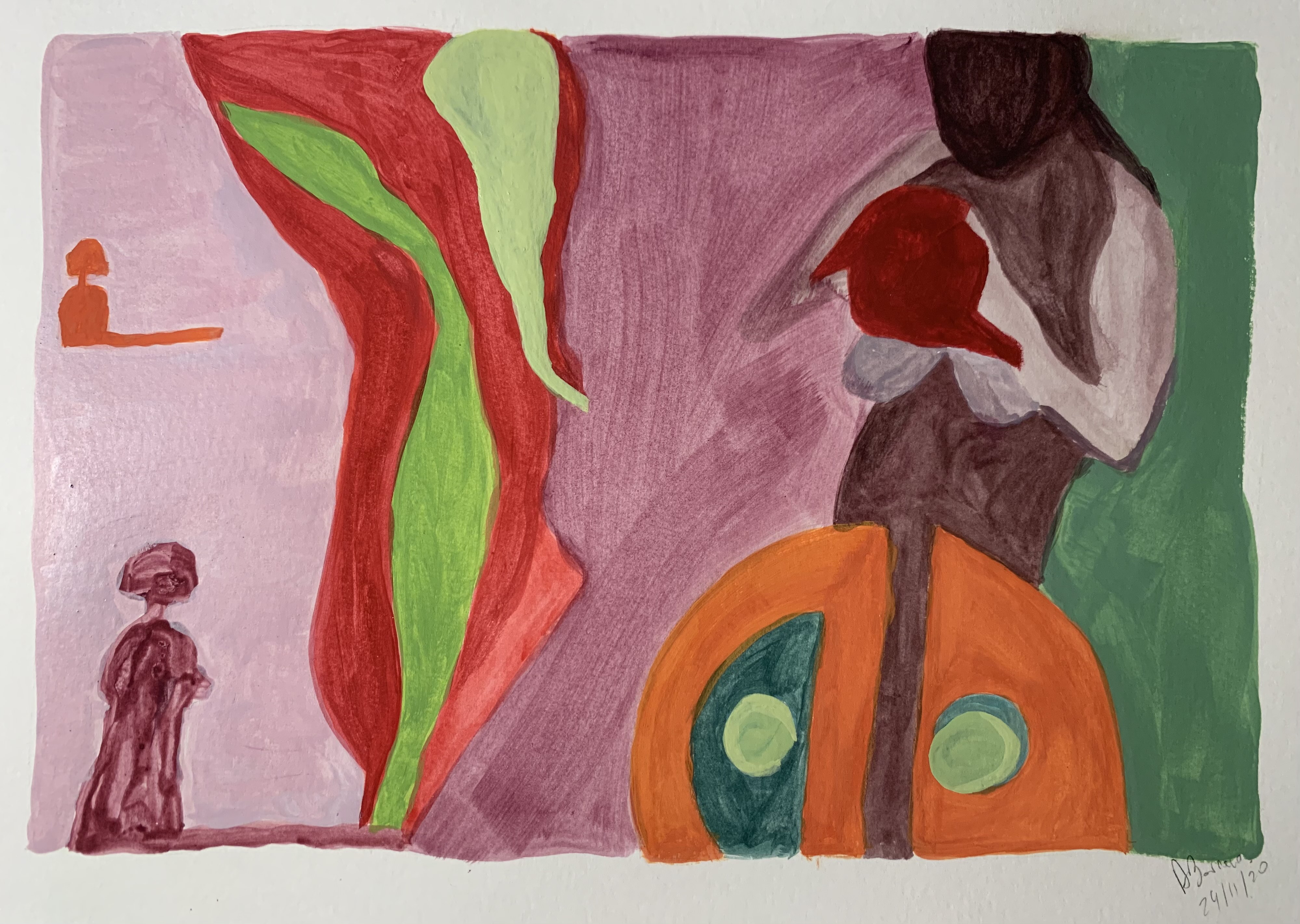 Sem título | 17cm x 25cm | Andréa Barreiro | 2020 | Guache sobre papel