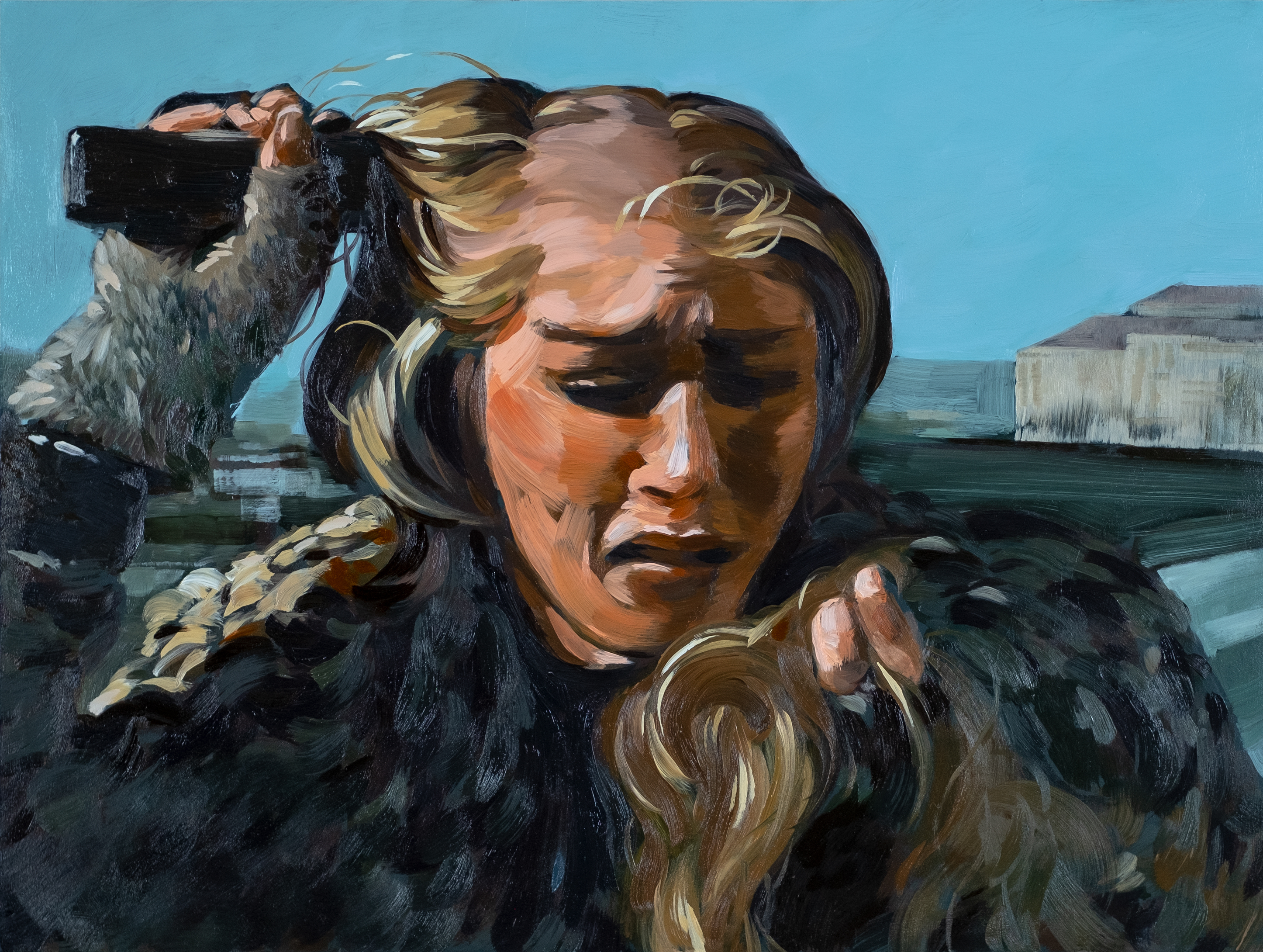 Baby’s First Sacrifice, 2024. Oil on panel — 24 x 18 in.