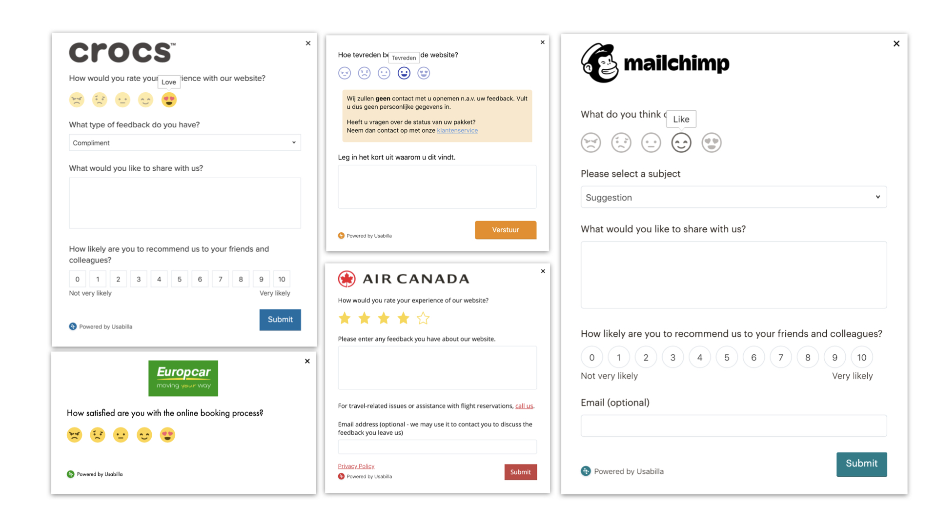 Usabilla's feedback form - Gal Agmon