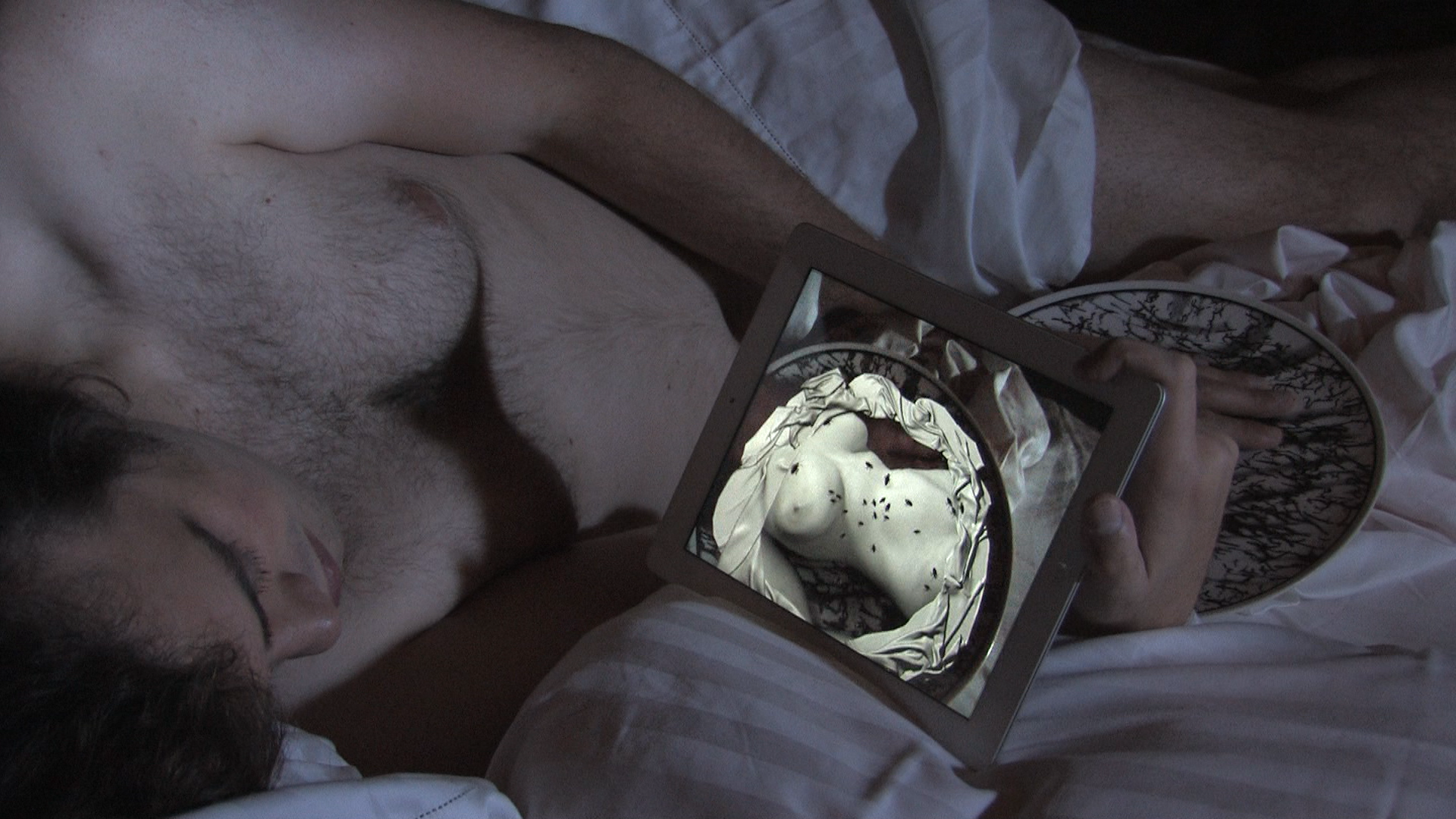 Double Narcissus, 2012, performed by Casey Puccini with augmented-reality Nue Morte porcelain dish