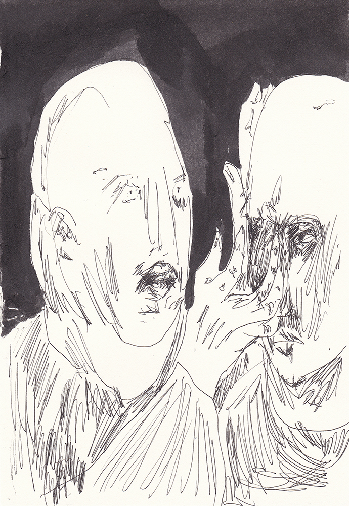 Be quiet, 2017, pen, ink on paper, 21*14.8(cm)