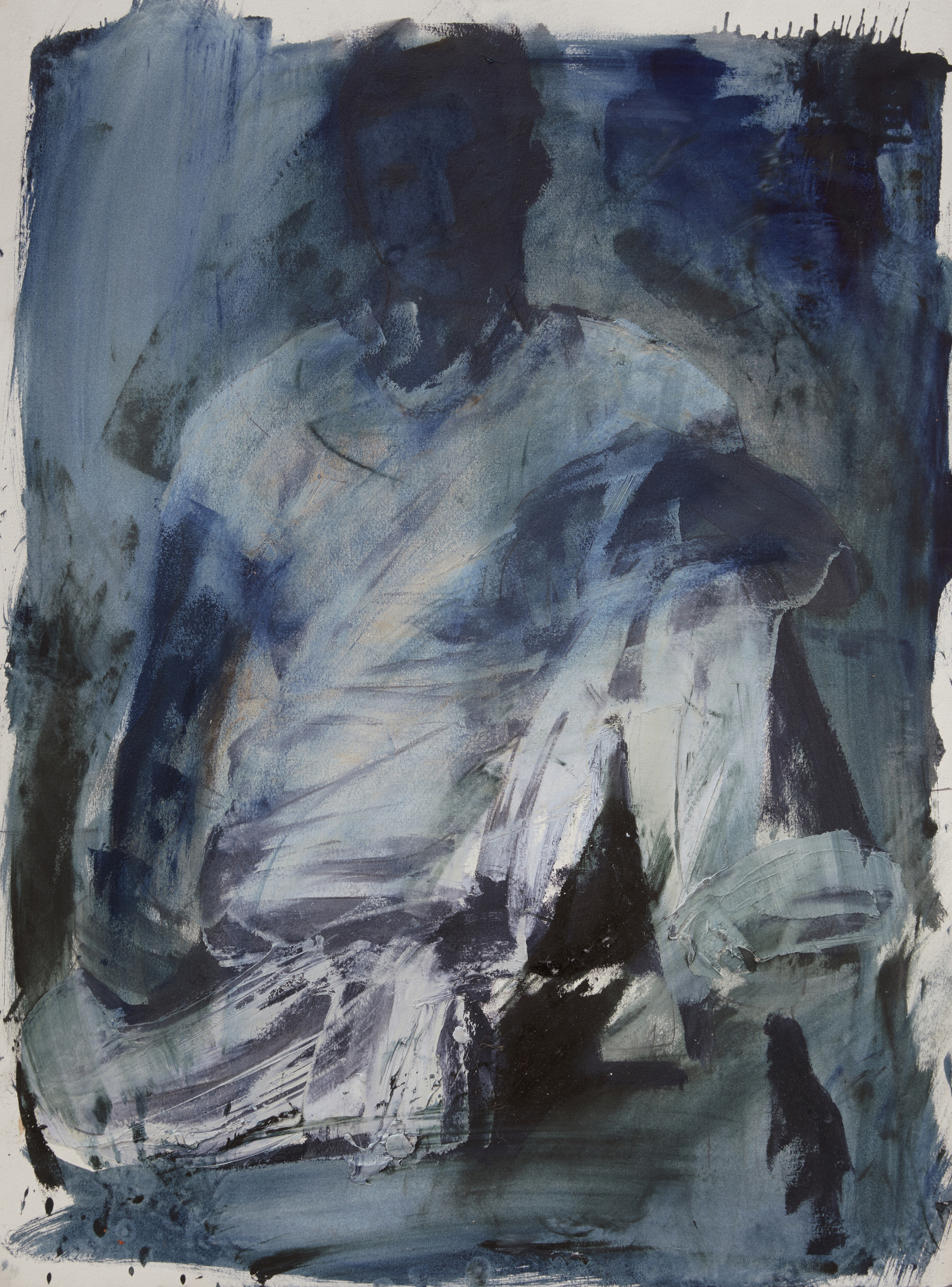 15. Blue Jeans, 2023 oil on paper [24 x 30’ inches]