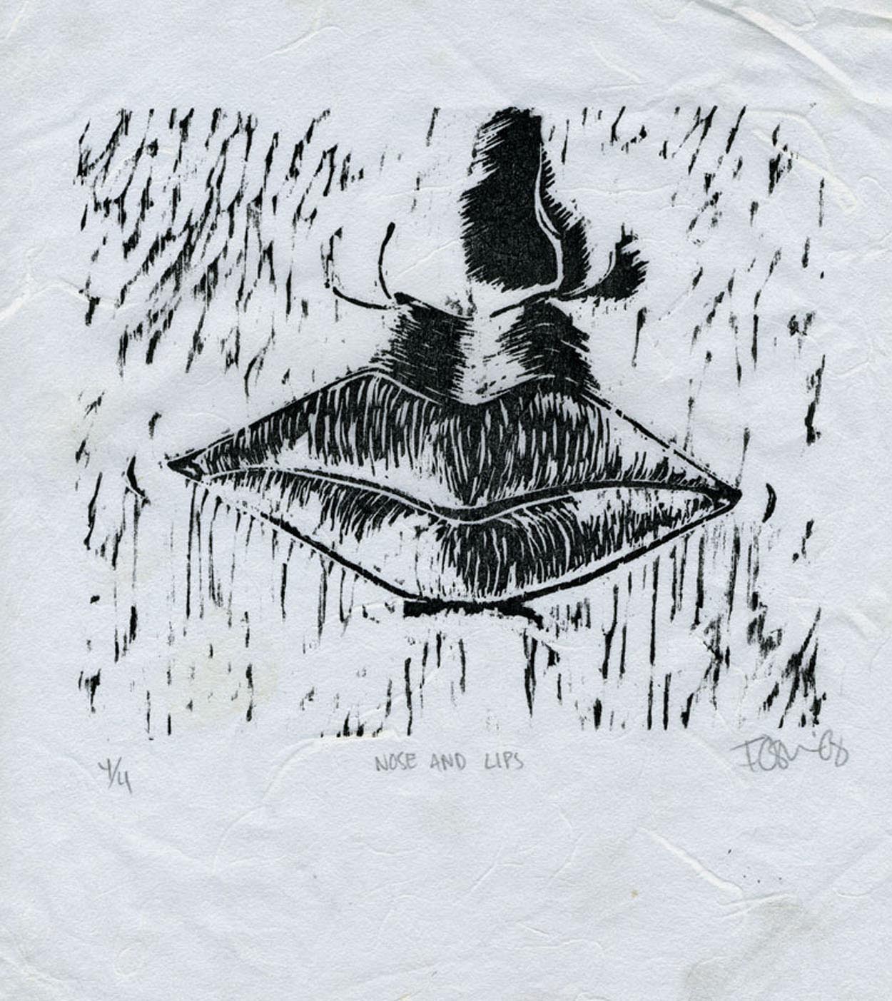 "Nose and Lips" 2008; One Color Woodcut, Edition of 4