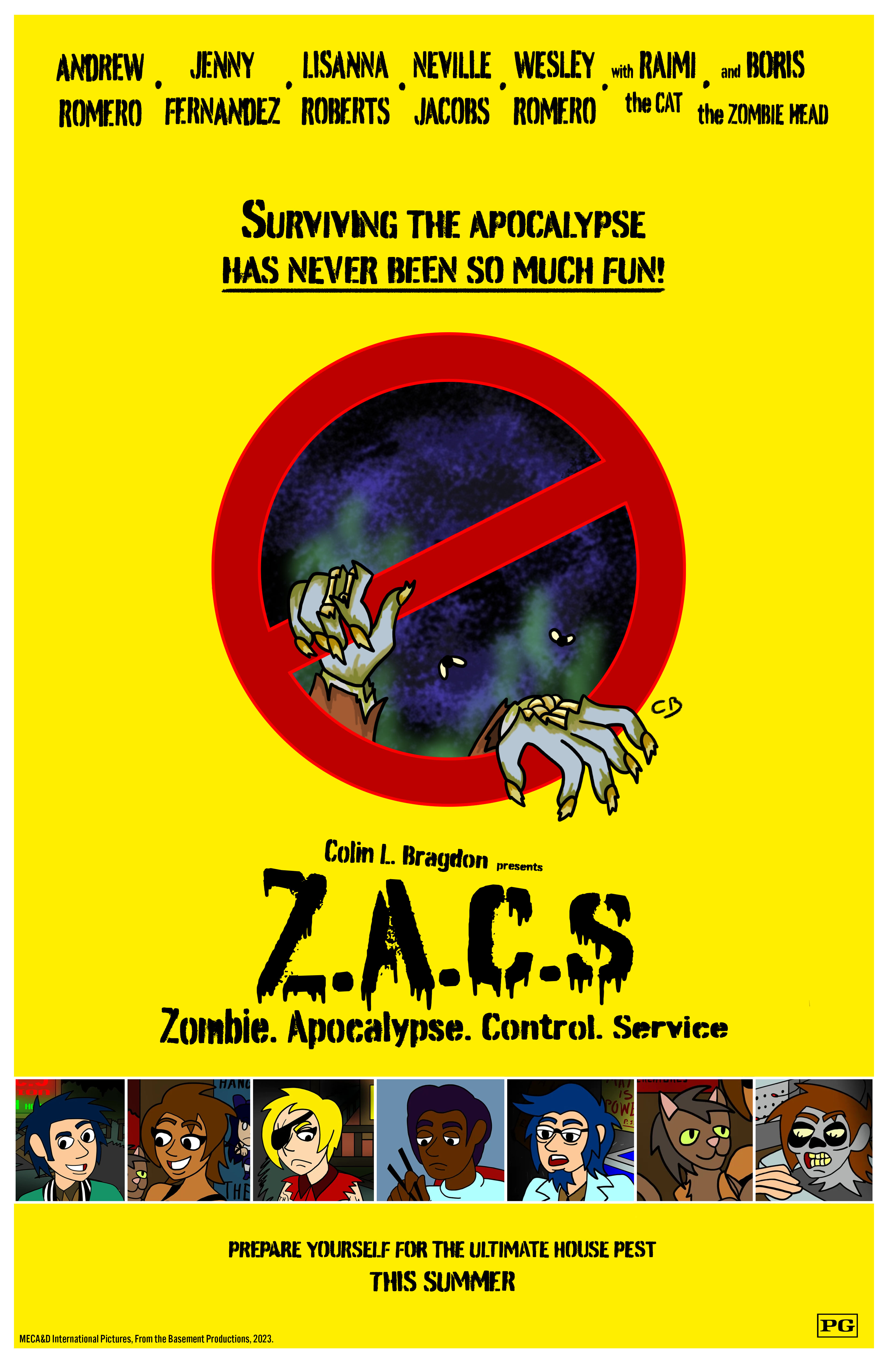 ZACS movie poster, Digital drawing, made with Photoshop, 11x16 inches, 2022&ndash;2023