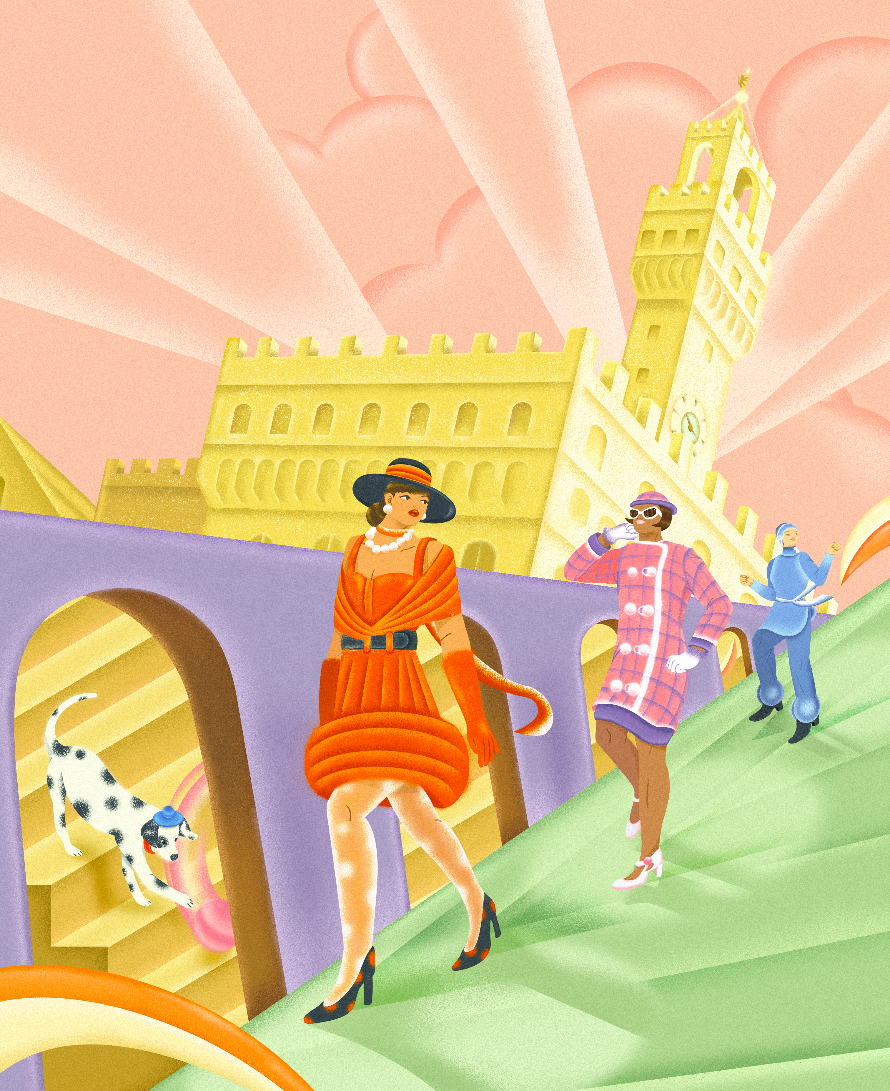 Vintage High Fashion Show Poster, Corri La Vita