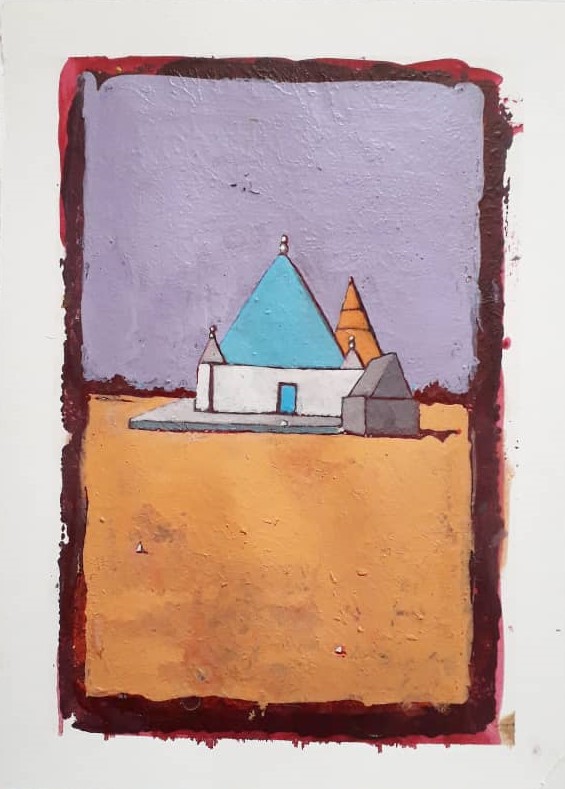 Khalid Abdel Rahman, Untitled 7, 2020, Acrylic Monotype on paper, 35 x 25 cm, $350.00