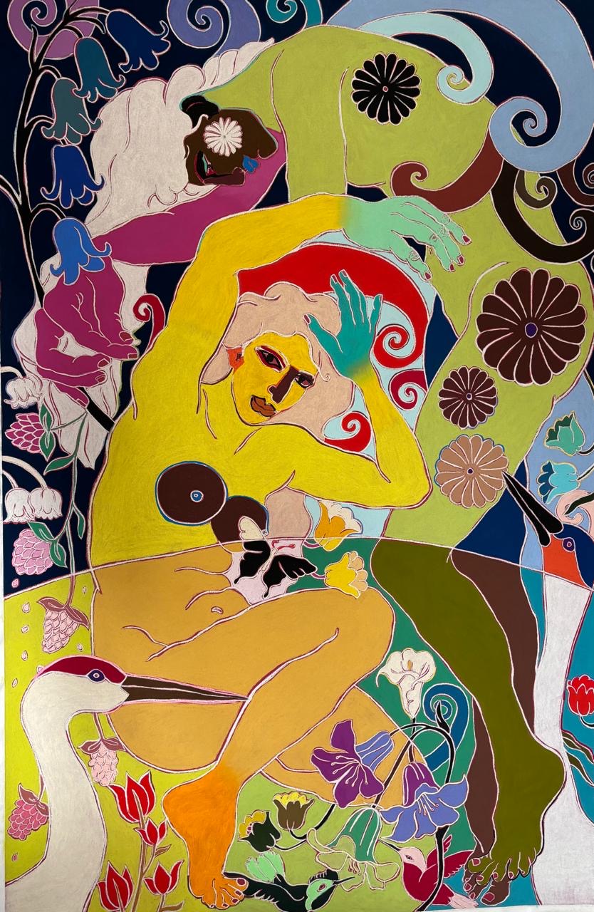 Sin t&iacute;tuloTiza pastel sobre papel montado en lienzo220 x 140 cm2026(No disponible)