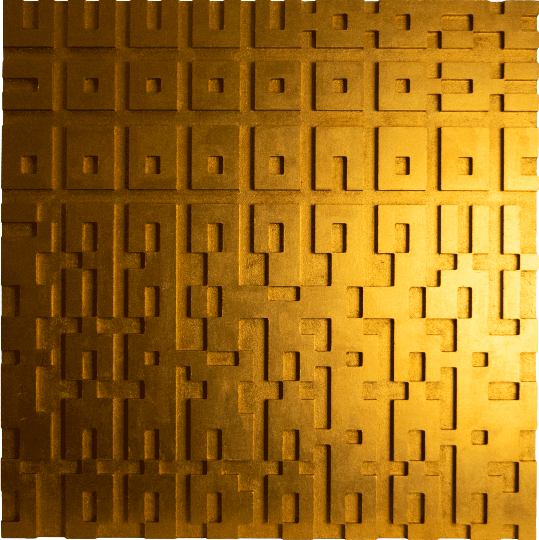 Monochrome Landscapes III. Gold 1 / Series of acrylic paintings on fibreboard 2020 / 70x70 cm