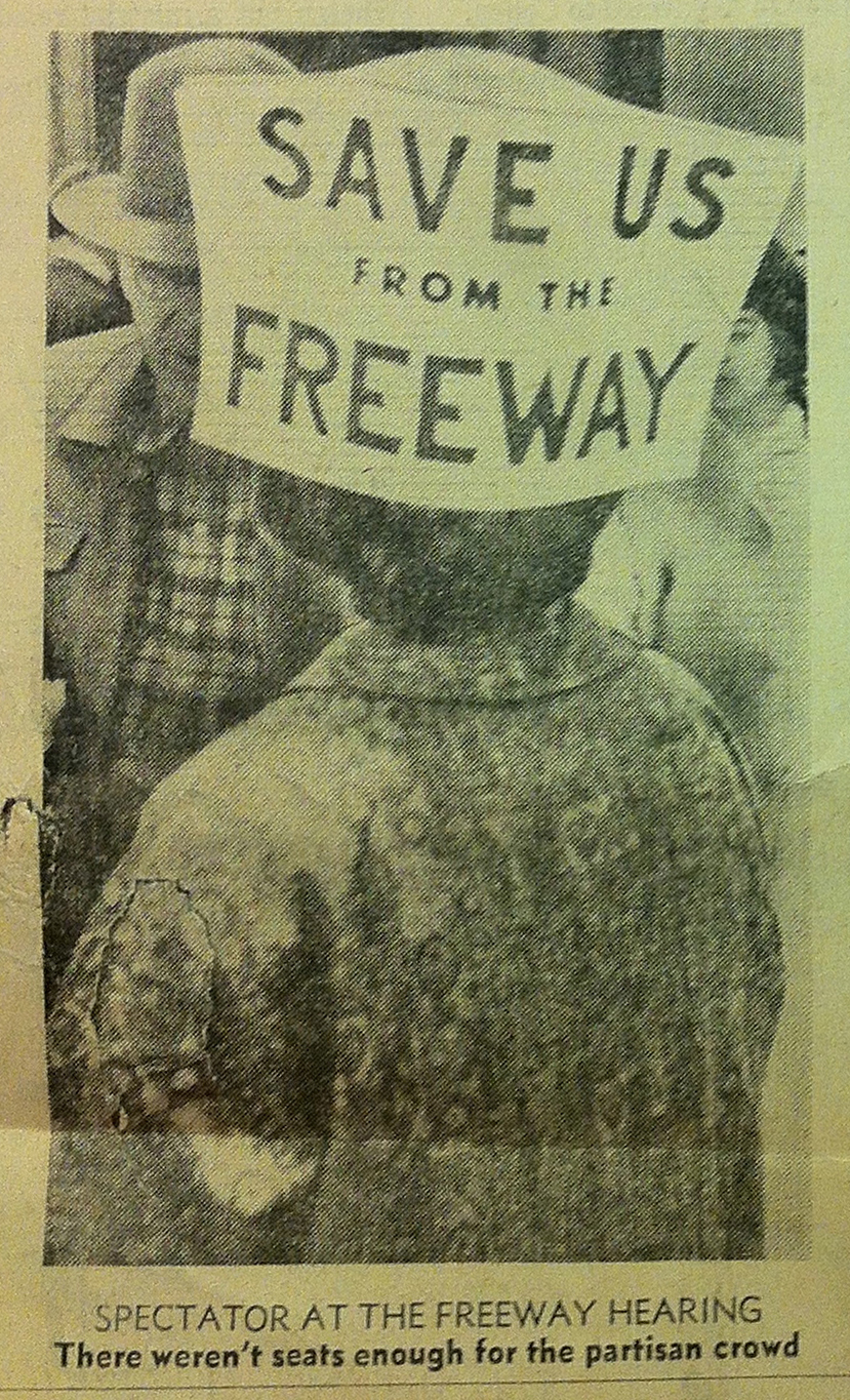Image from "Both Freeway Plans Rejected by Board," March 22, 1966, San Francisco Chronicle, San Francisco Ephemera Collection, San Francisco History Center of the San Francisco Public Library.