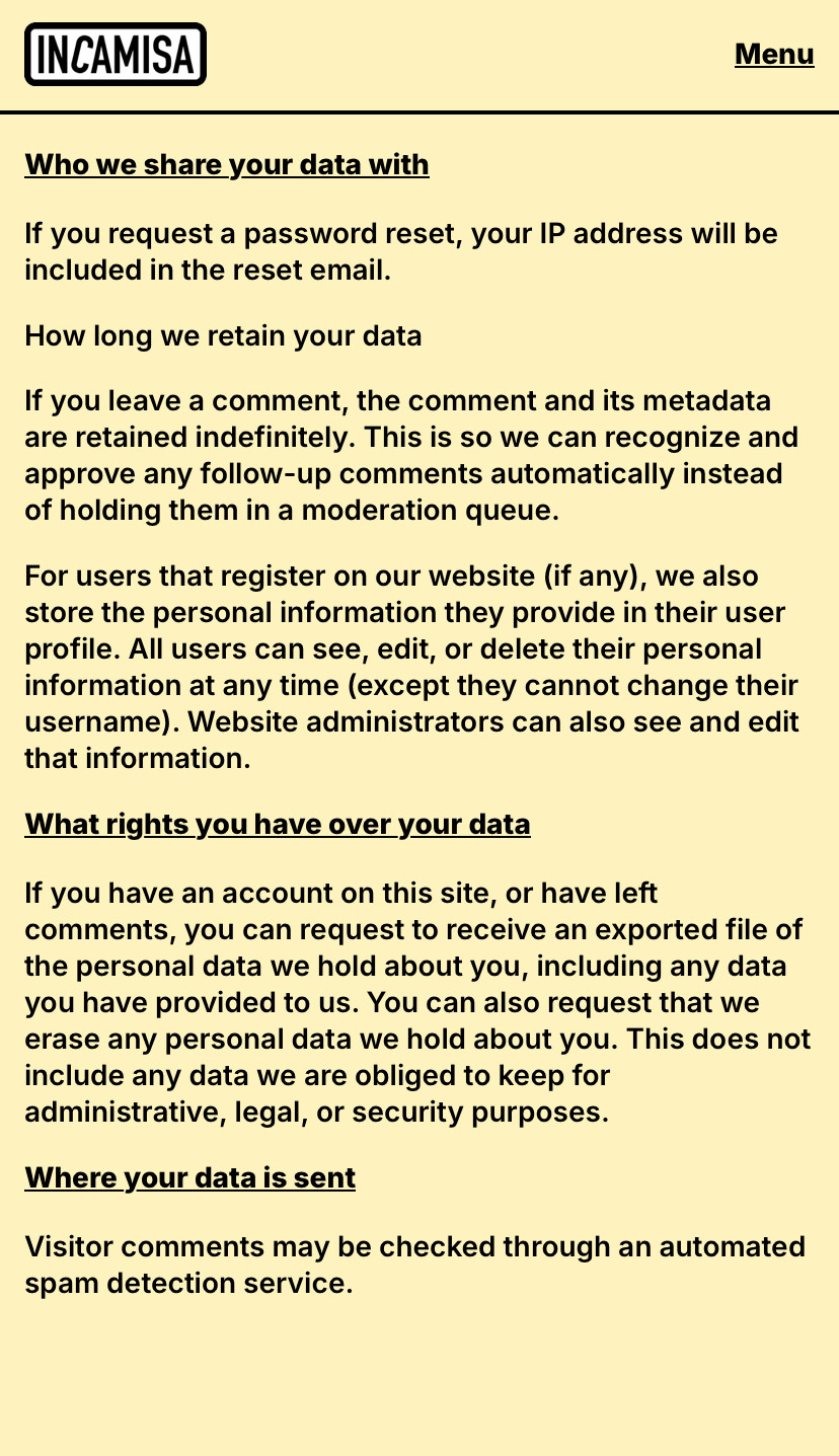 giallo.studio graphic web-design for Incamisa