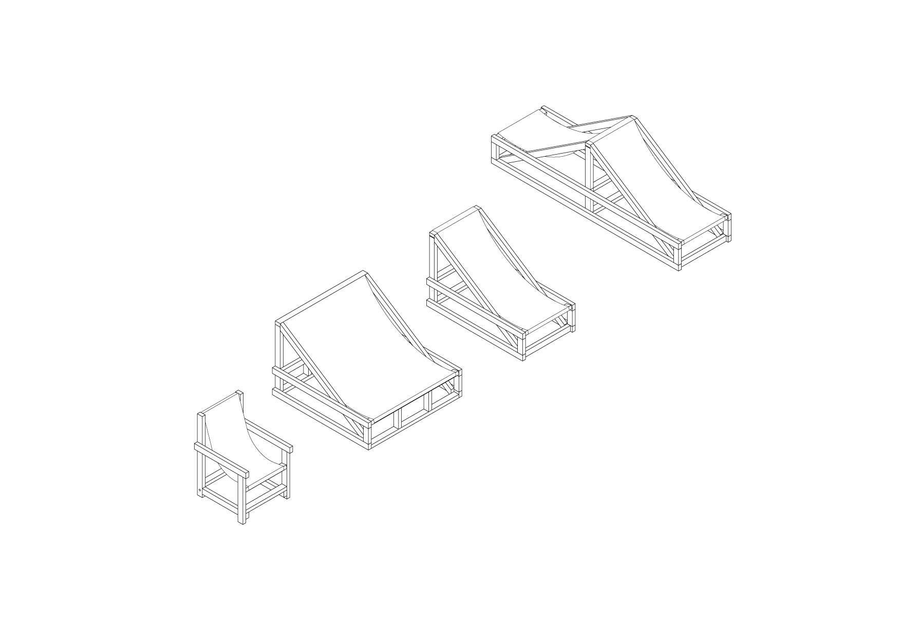 déclinaisons possibles d'une chaise simple