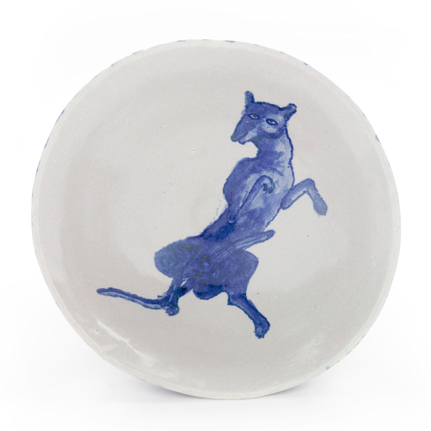 From Blue creatures on a light ground (running creature), 17.11.2020Glazed ceramic stoneware9.5 x 26cm