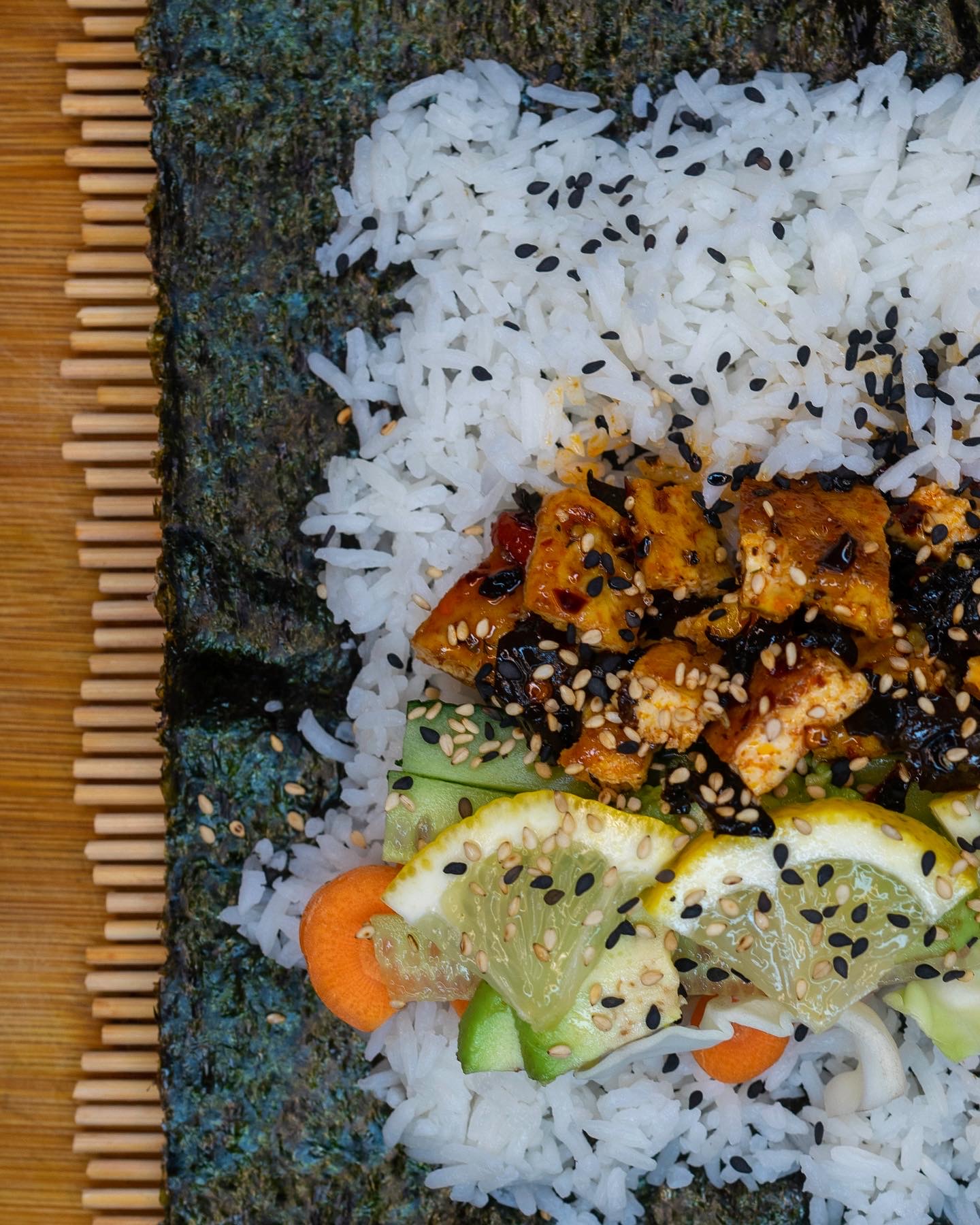 braised teryaki tofu sushi