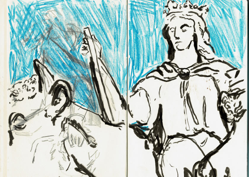 Albert Memorial, London. Ink, Pencil. November 2022.