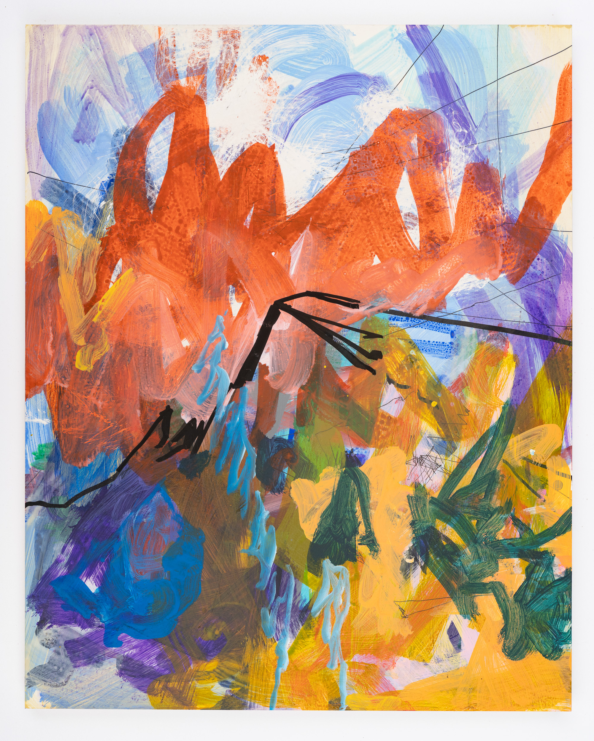 2025, acrylic and ink on panel, 20 x 16 inches