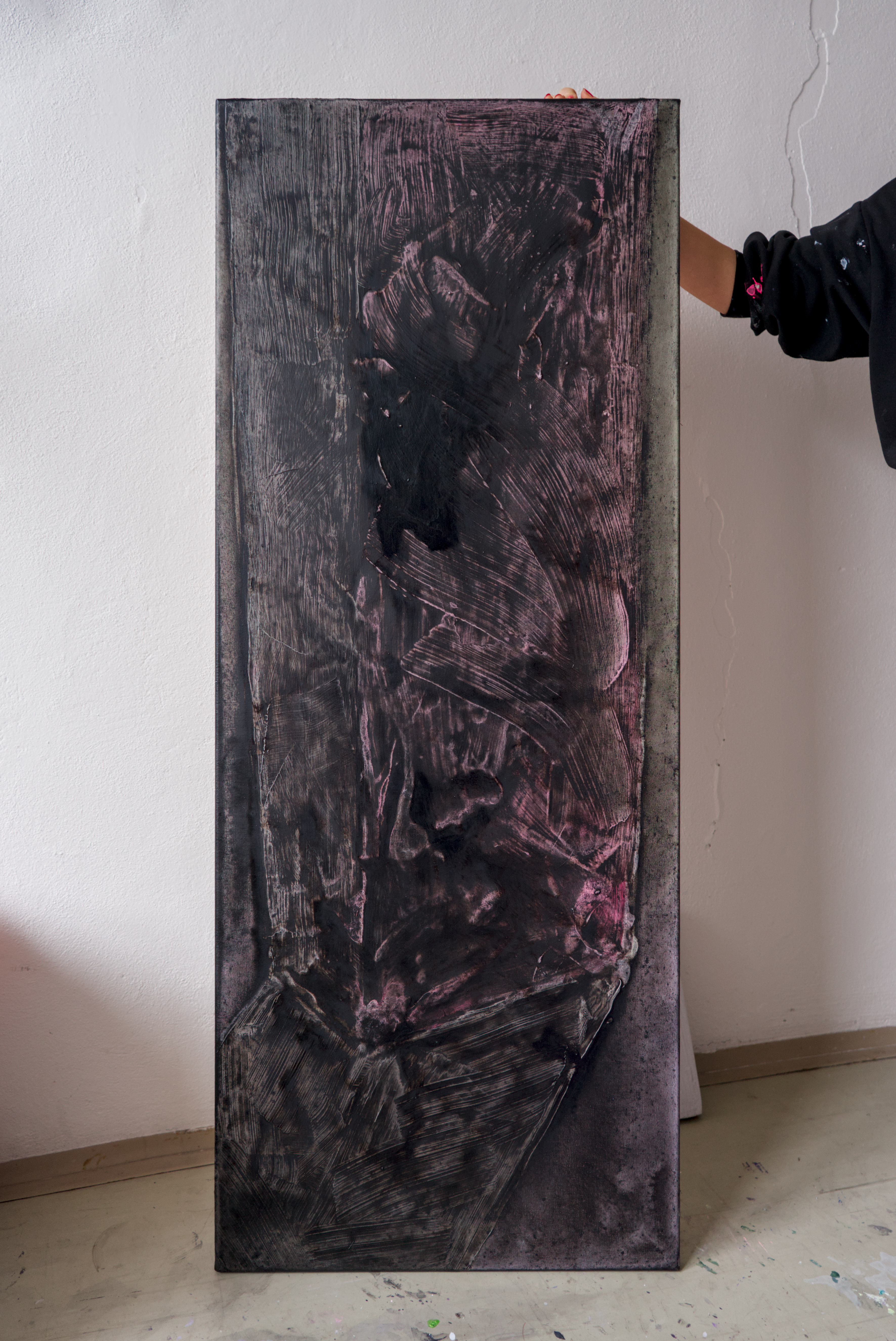 Supporting column // Nosn&yacute; sloup // from the cycle "The Spirit of Construction" / 140&times;55 cm / acrylic on canvas