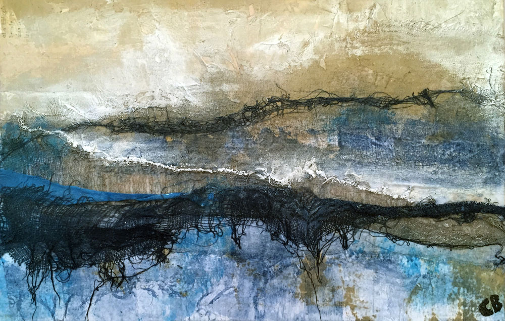 Lagan 2015  Mixed media on paper 14" x 10”