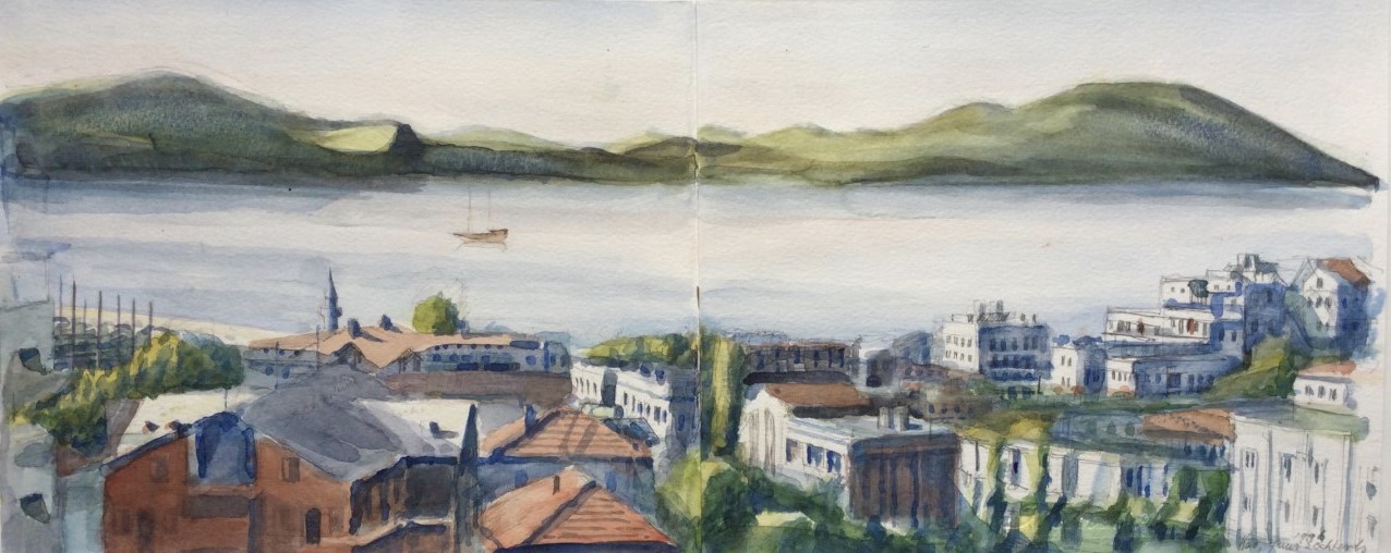 Kas Turkije, ´s ochtends vroeg 1996 - watercolor 22x53 cm