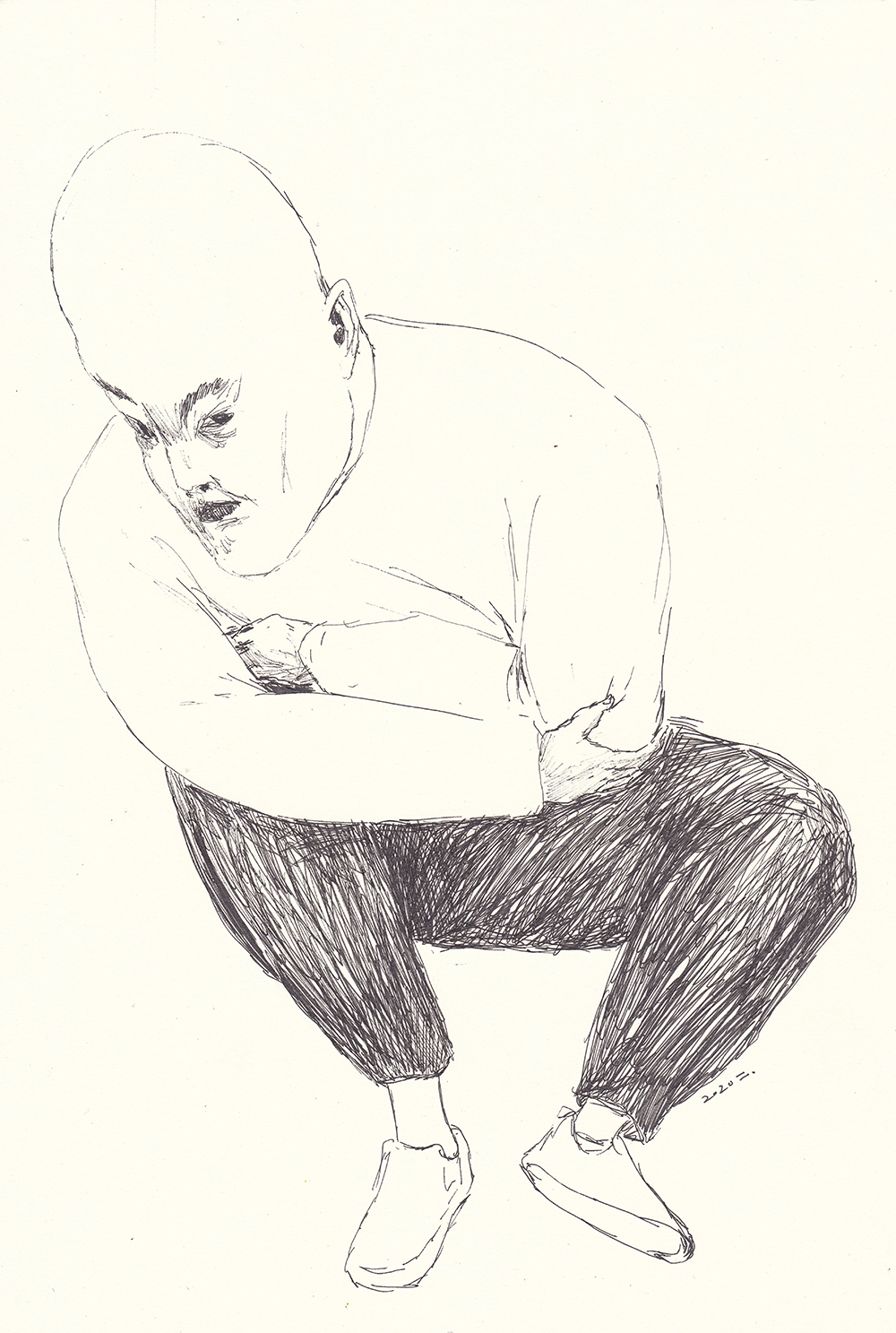 Maybe I'm OK, 2020, pen on paper, 29.7*21(cm)