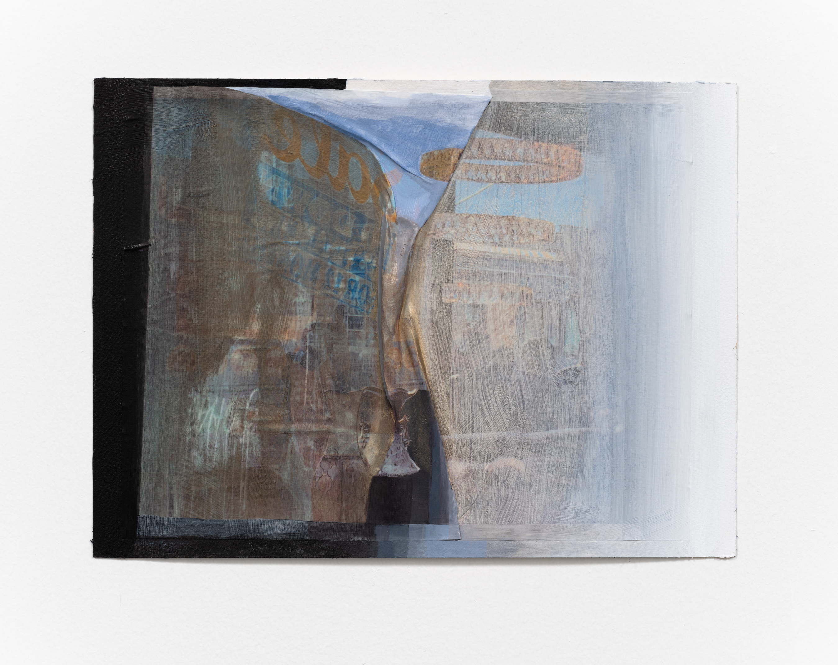 Luxury Furniture lV, 2023, 9 x 12 in, Acrylic and printed photograph on Arches paper