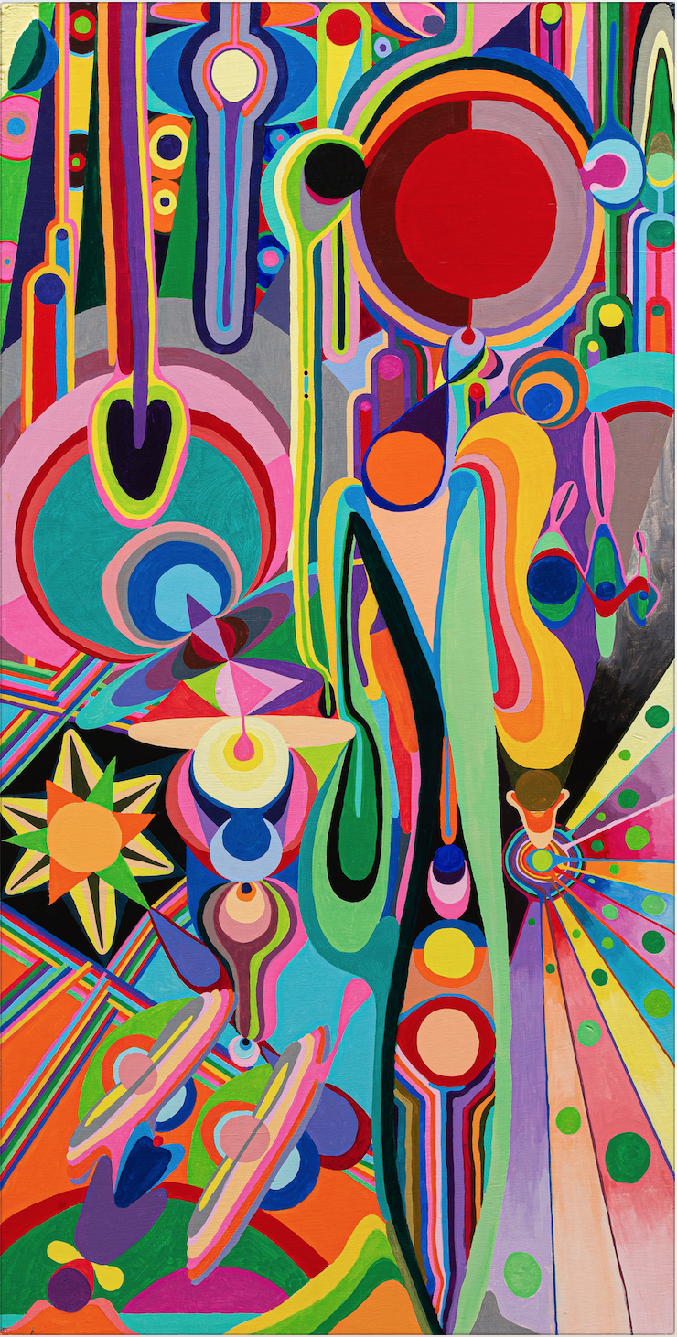 Frequency, acrylic on wood, 121 x 60 cm