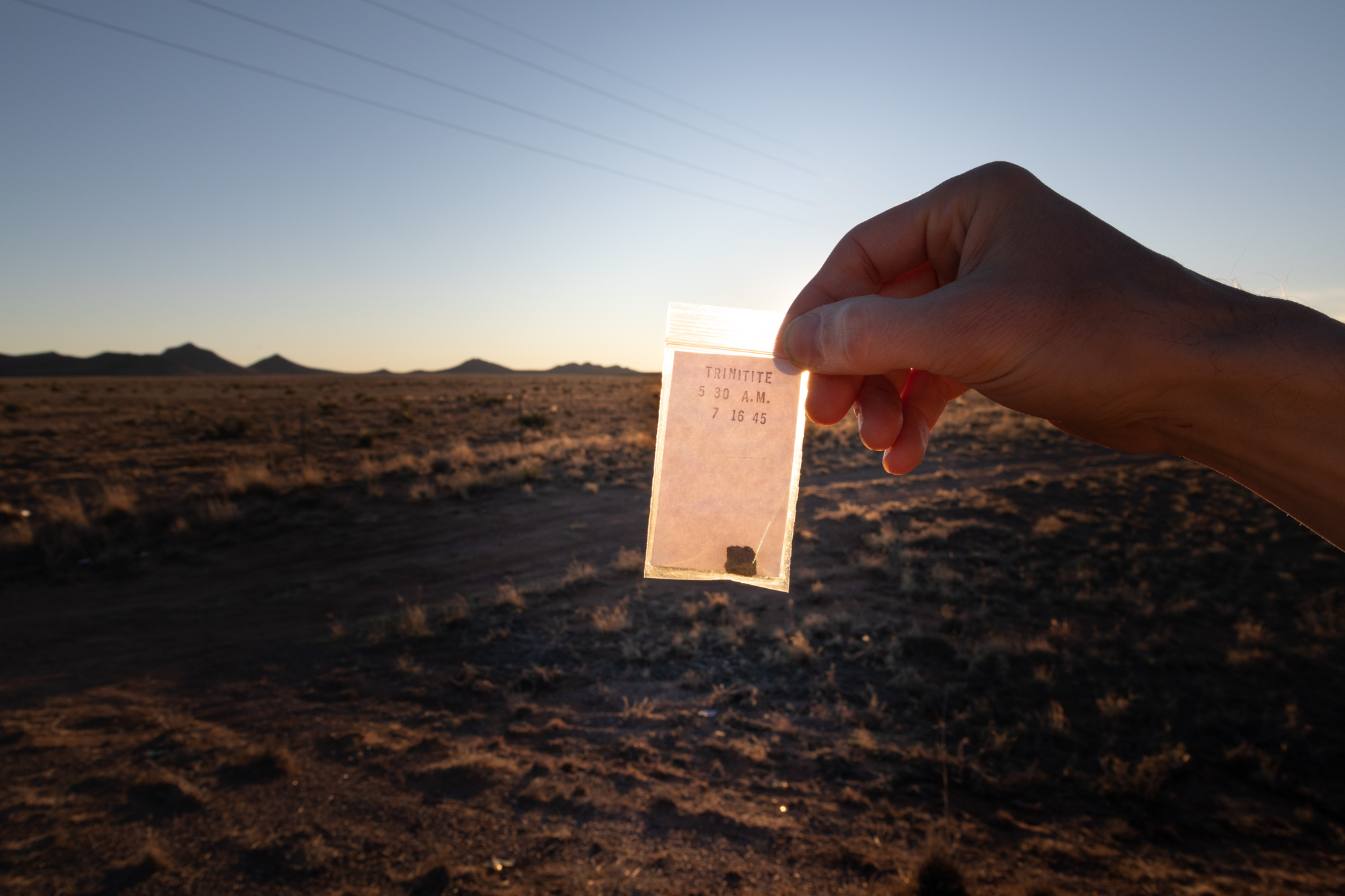 Trinitite Blocking the Sun, 2020Digital photograph of trinitite (arkosic sand melted by the blast of the Trinity nuclear bomb test)