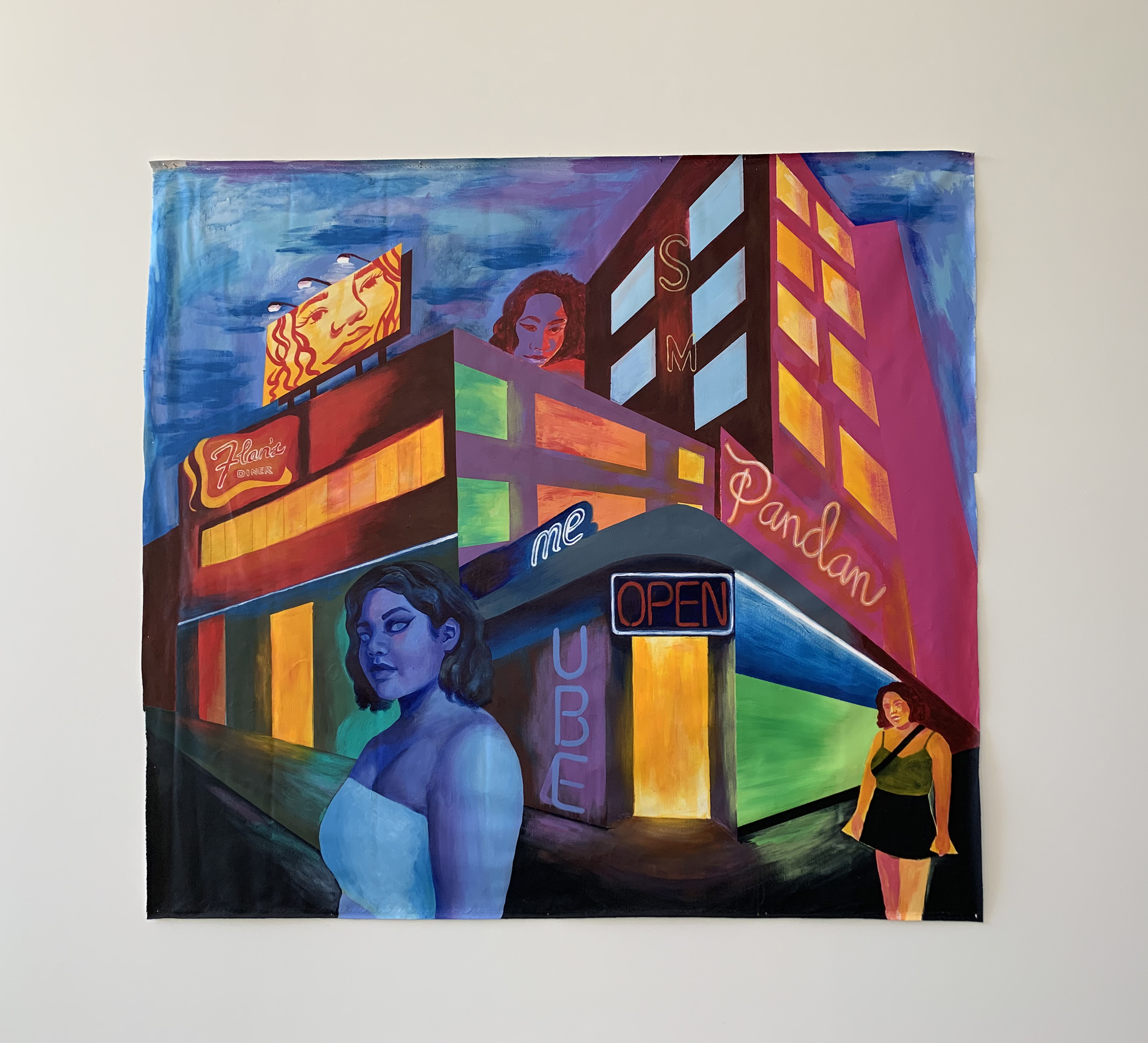 open (2018) acrylic on unstretched canvas, 5’ x 6’