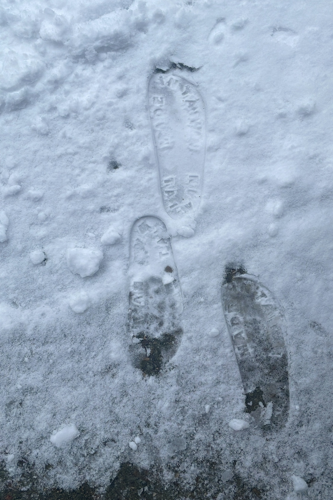 Sandals on first winter snow, Nida Art Colony, Lithuania. November, 2025