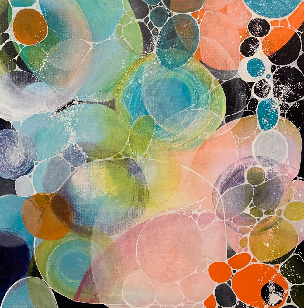 Fizzier  Acrylics and Ink 24" x 24"