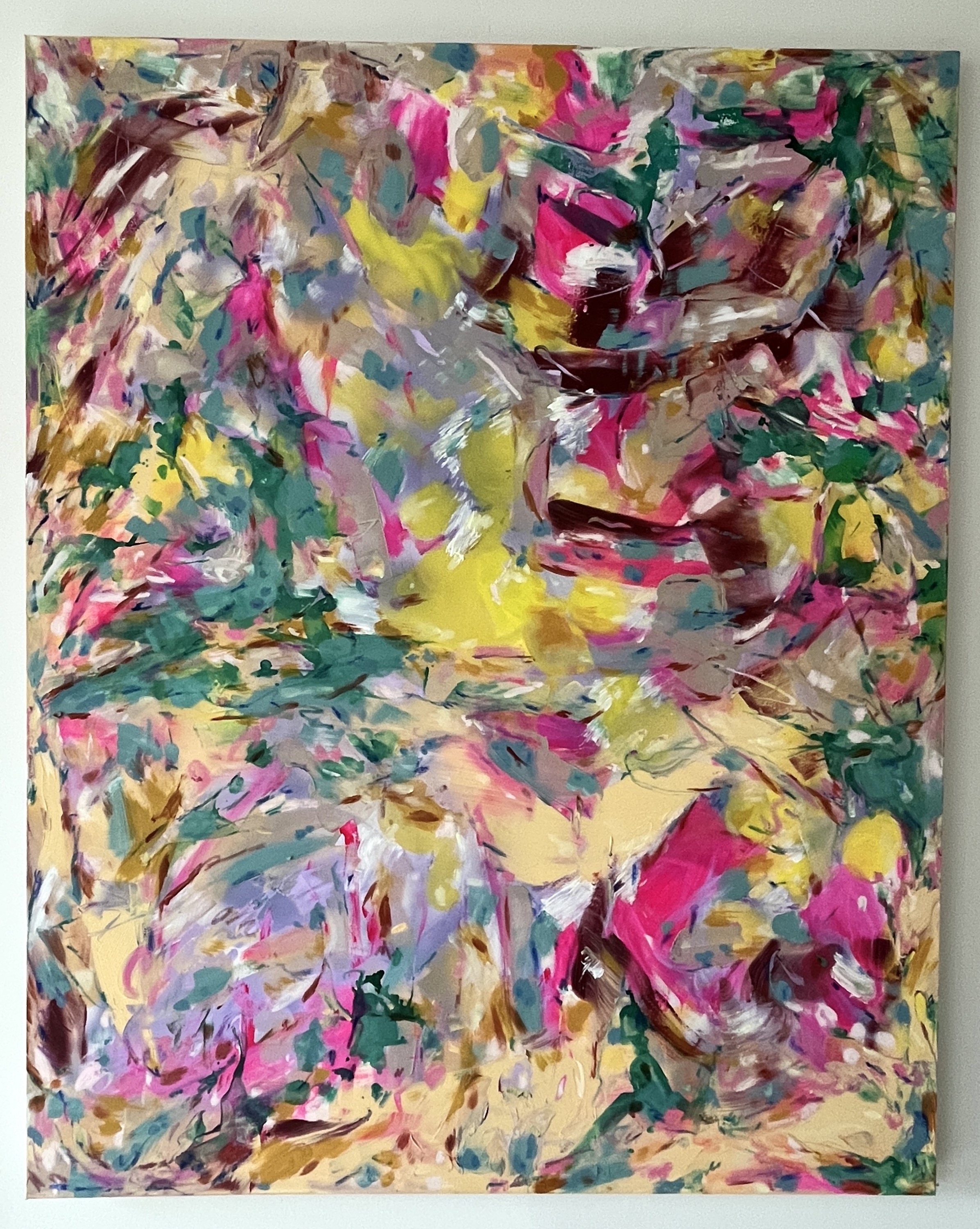 good morning, 48x60 acrylic flashe oil stick wax crayon on canvas.