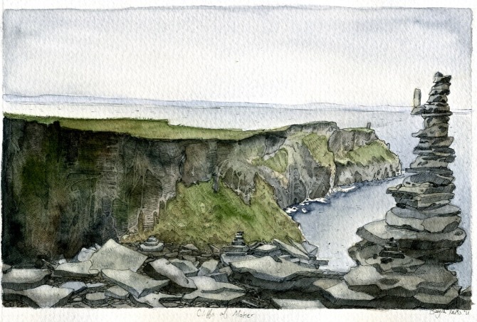 Cliffs of MoherWatercolor2011SOLD