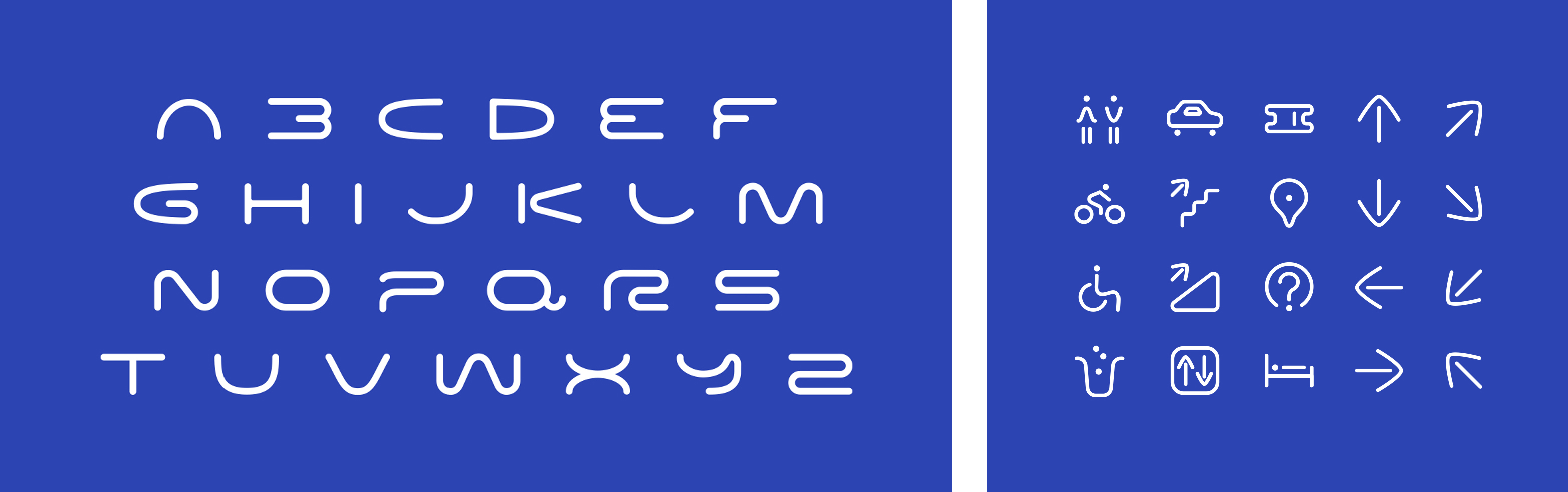 Original typeface inspired by the curves of the River Walk