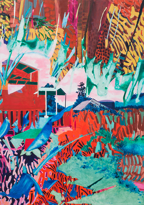   Earthlab, Oil and Acrylic on canvas, 33"x47" 2017