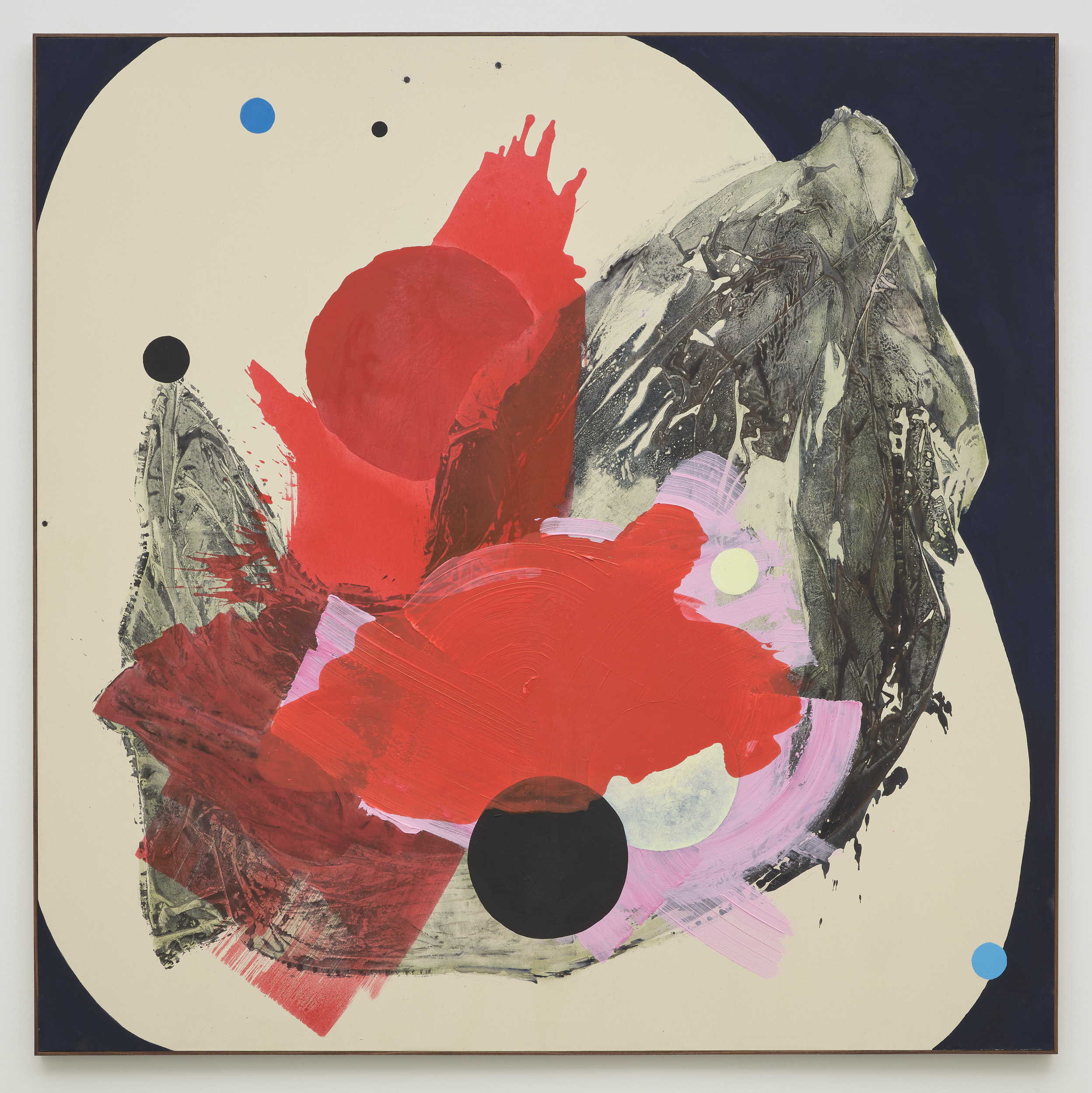 Afar, acrylic on canvas, framed 78 x 78 inches / 198.1 x 198.1 cm 