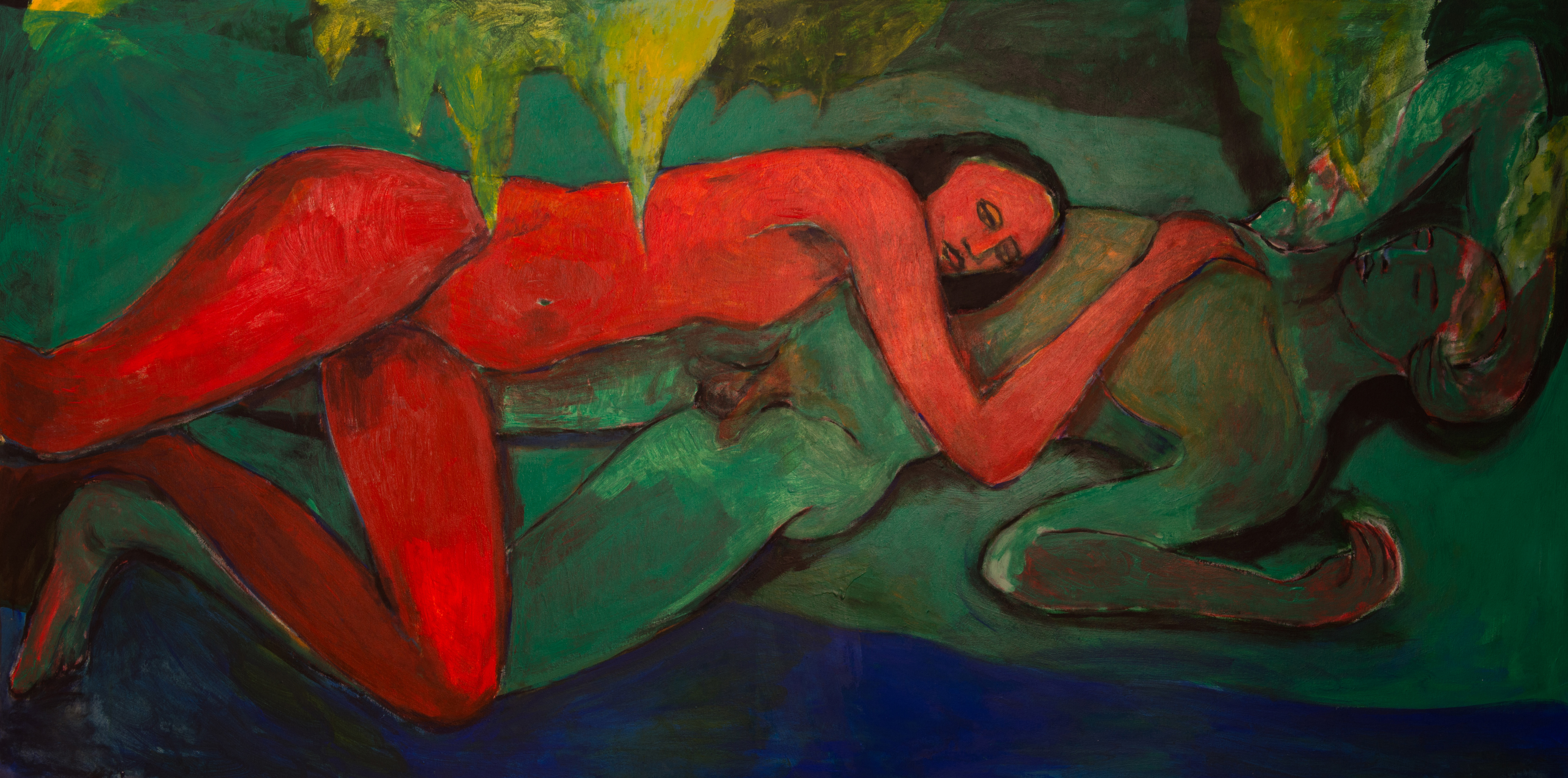 Figures in a Landscape (in Red & Green III) 