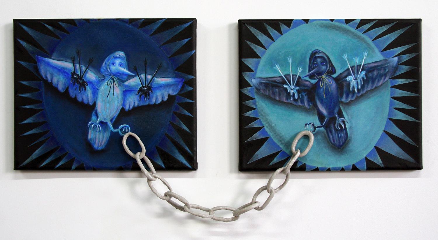 Soulmates trapped until death, 2021 - 20 x 12in