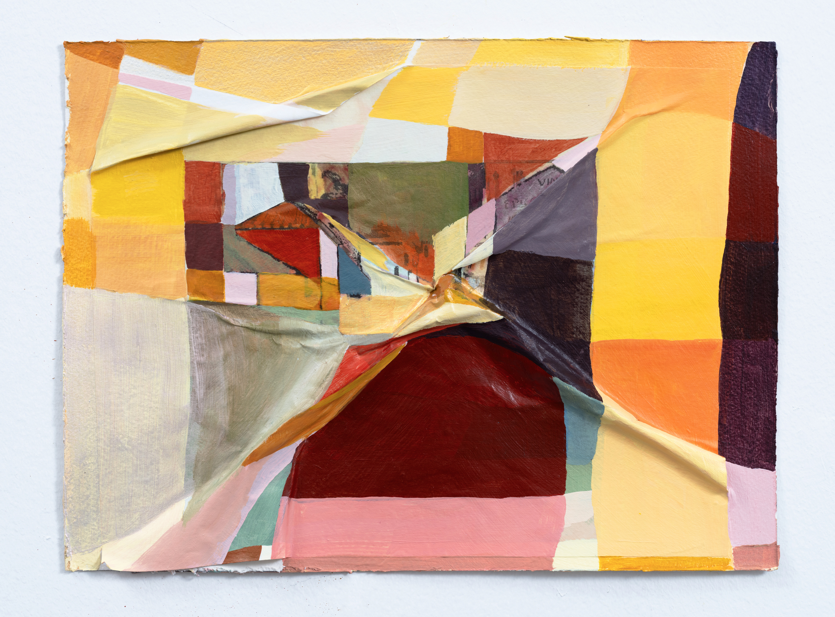 Untitled (Grandma's Embroidered Arcueil), 2025, 9 x 12 in, Acrylic on printed photograph on Arches paper